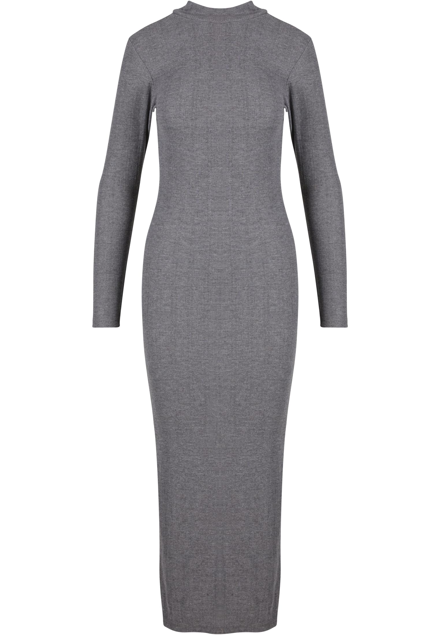 Ladies Rib Longlseeve Mockneck Dress darkgreymelange L - variant image 6