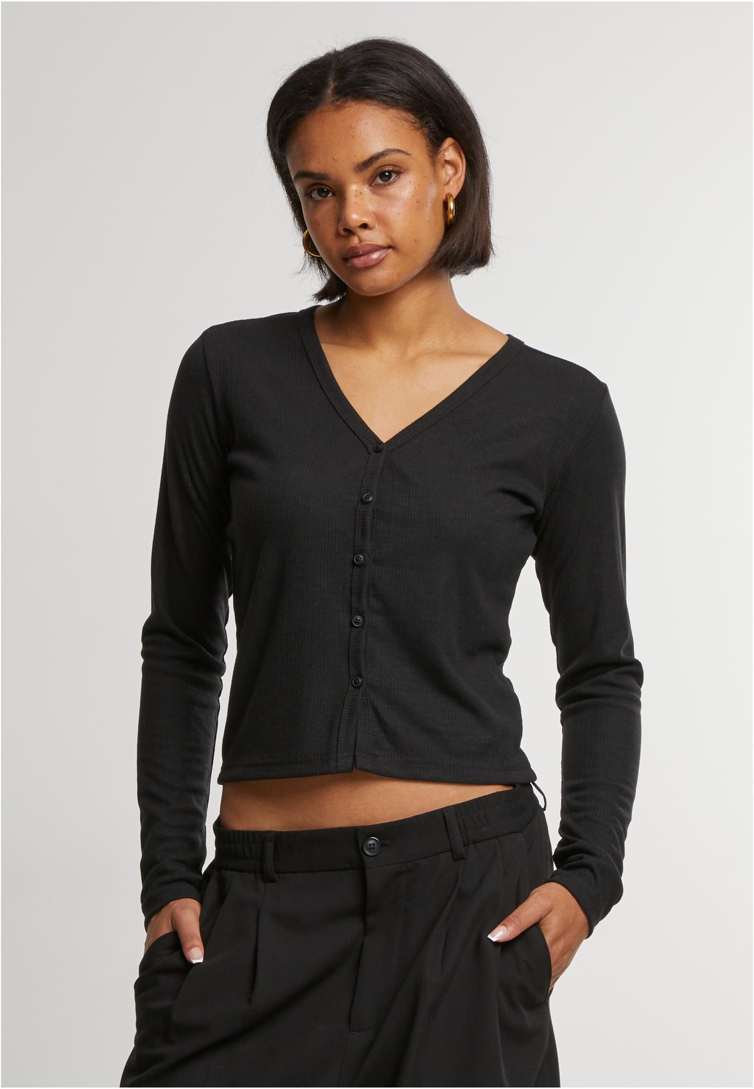 Ladies Rib Cardigan black L - alternate variant 1