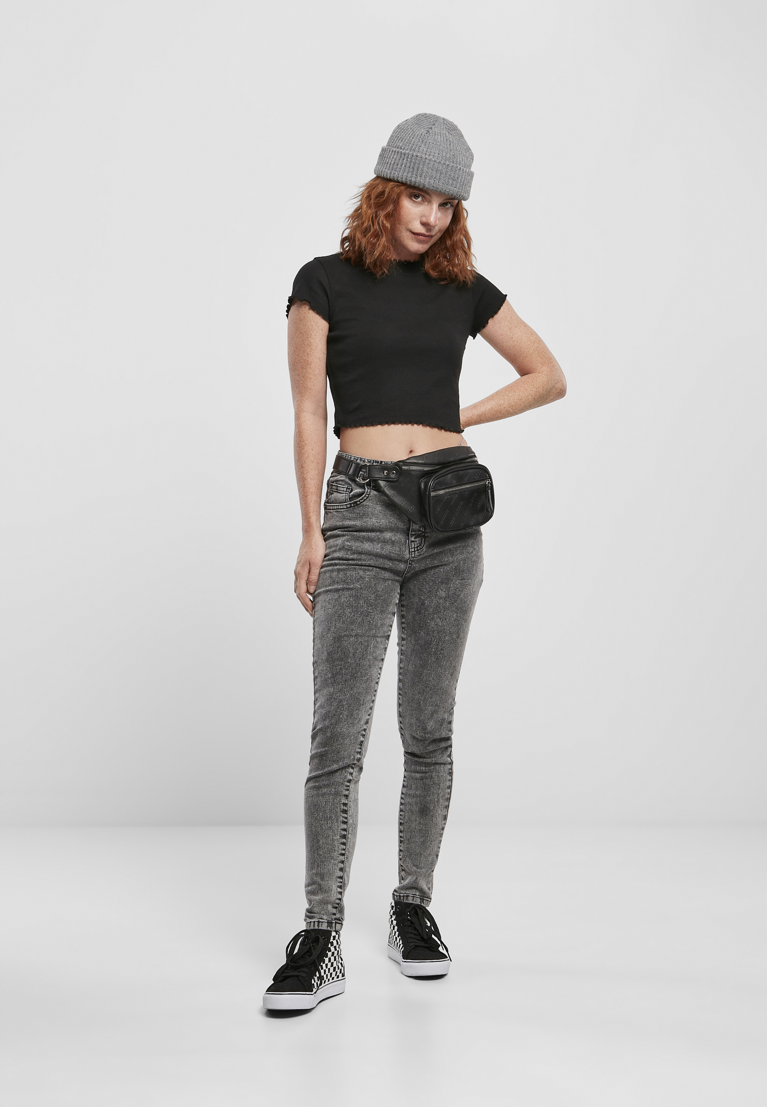 Ladies High Waist Skinny Jeans black heavy acid washed 30/32 - variant image 3