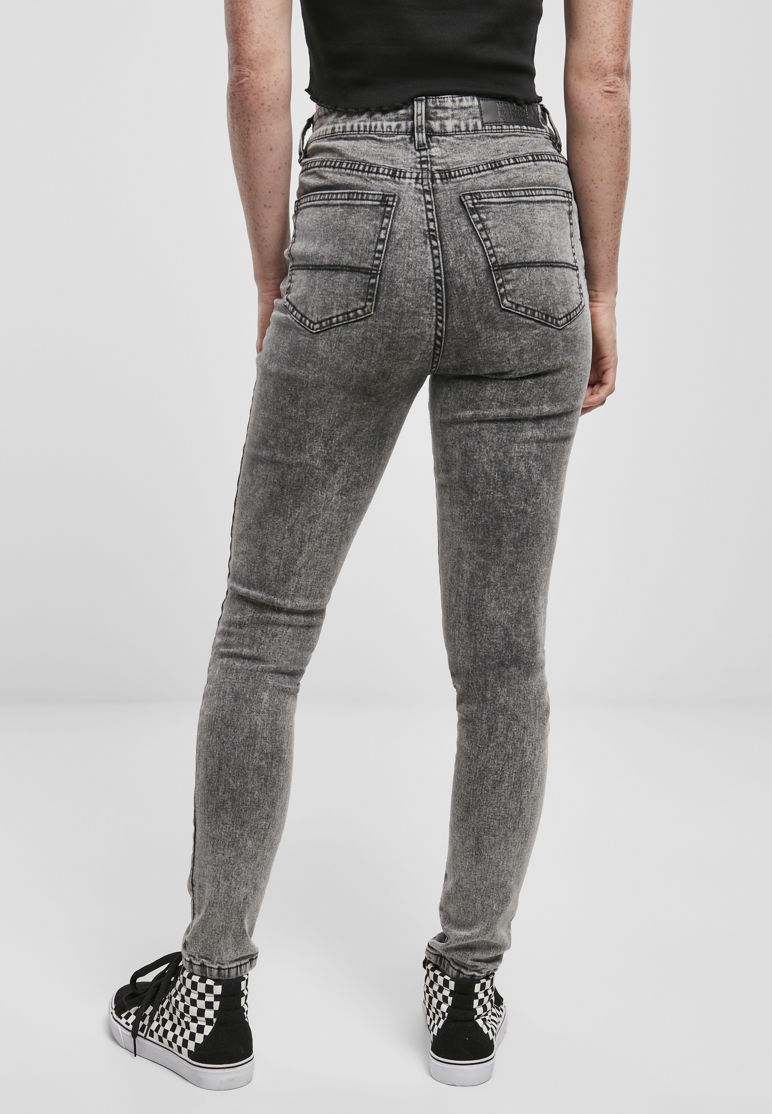 Ladies High Waist Skinny Jeans black heavy acid washed 30/32 - variant image 2
