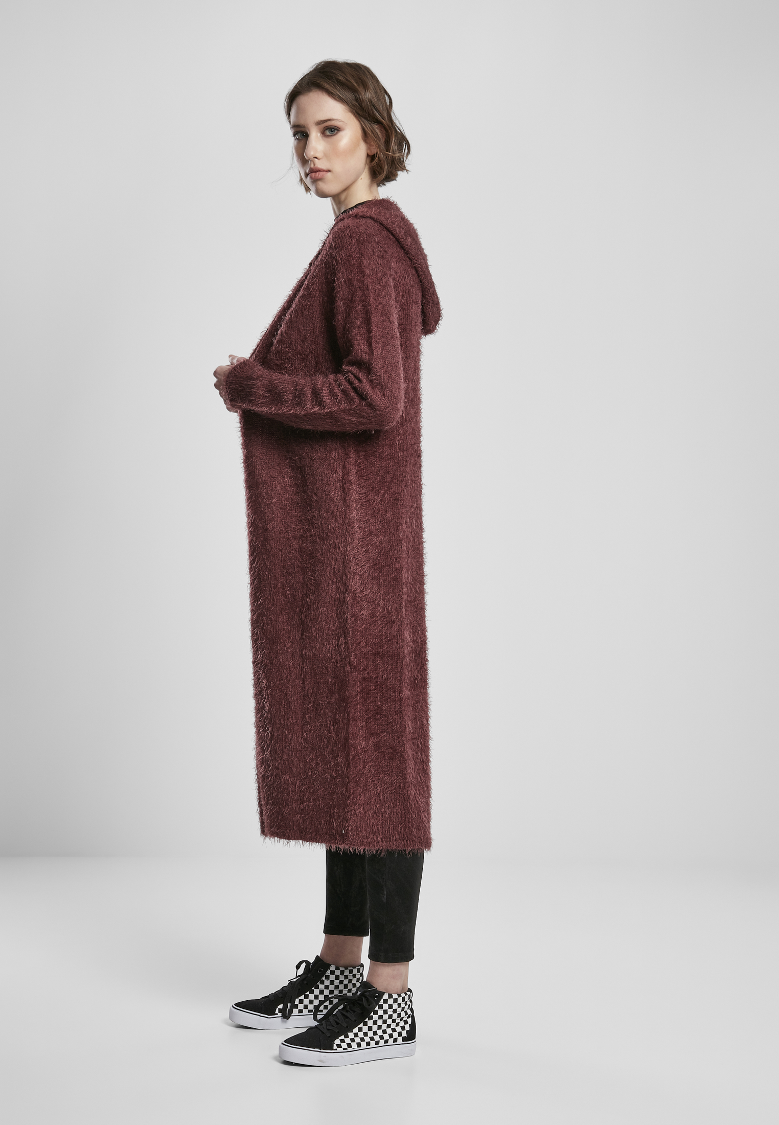 Ladies Hooded Feather Cardigan cherry L - variant image 1