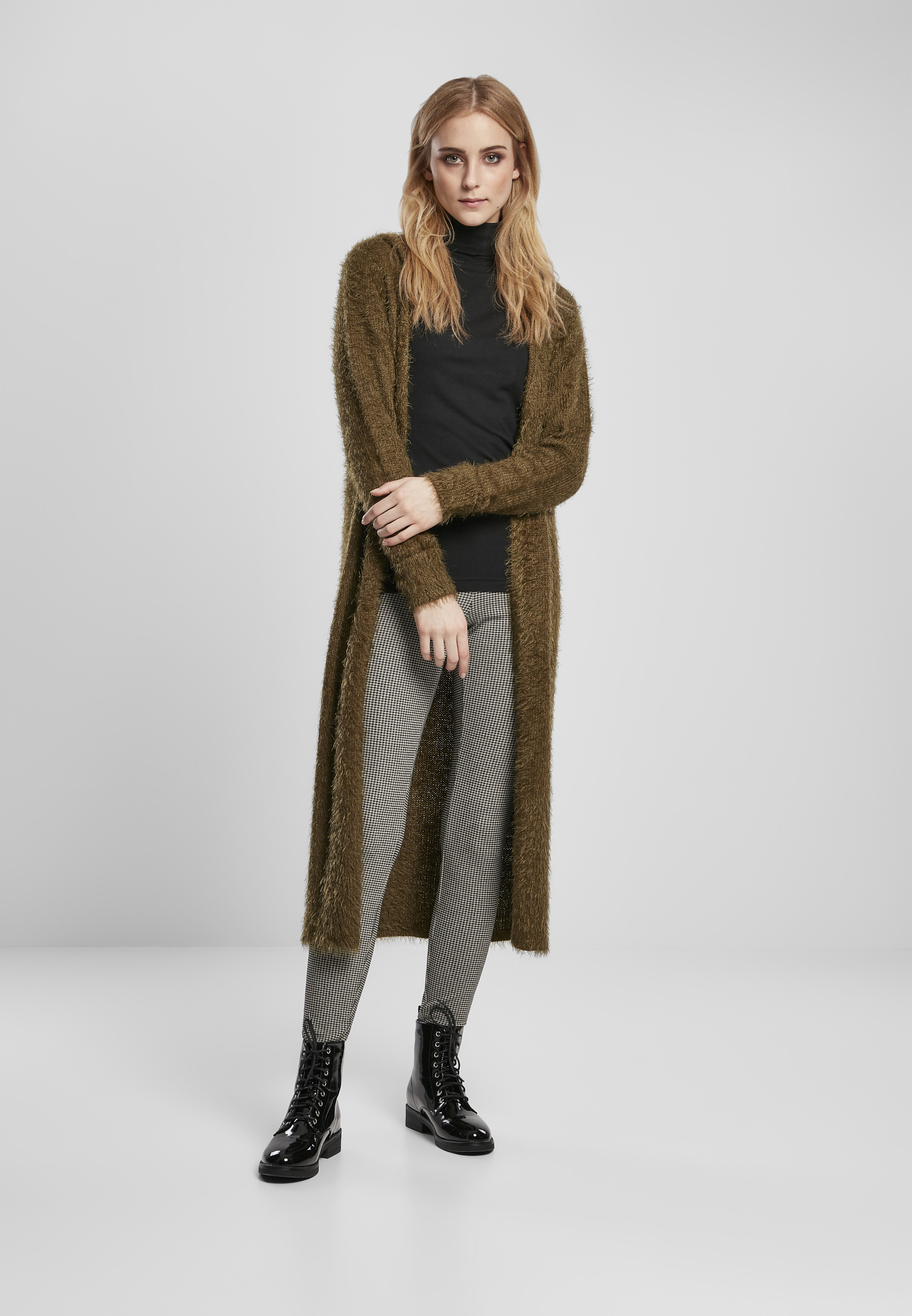 Ladies Hooded Feather Cardigan summerolive L - variant image 4