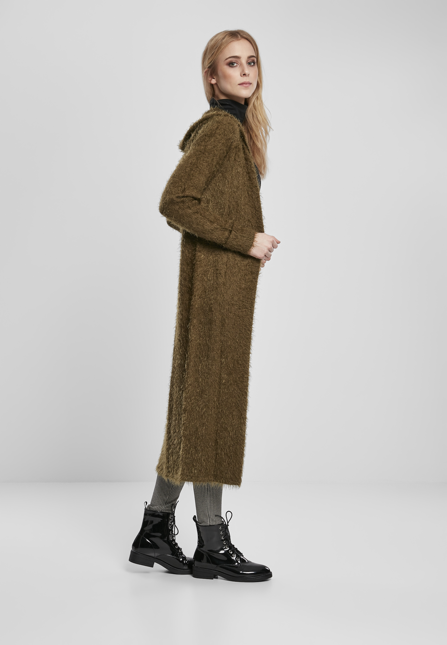 Ladies Hooded Feather Cardigan summerolive L - variant image 3