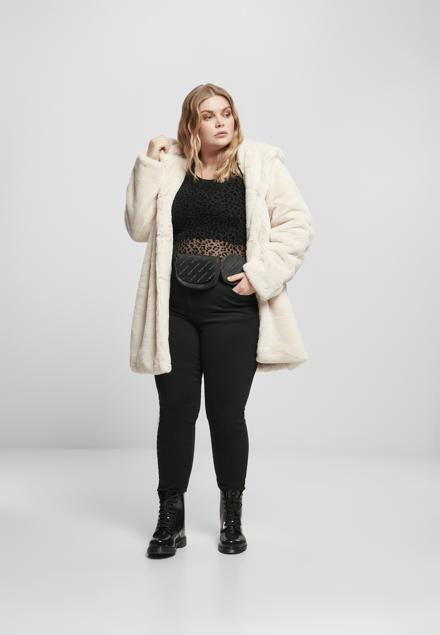 Frauen Feder Spitze Körper schwarz 3XL
 - variant image 4