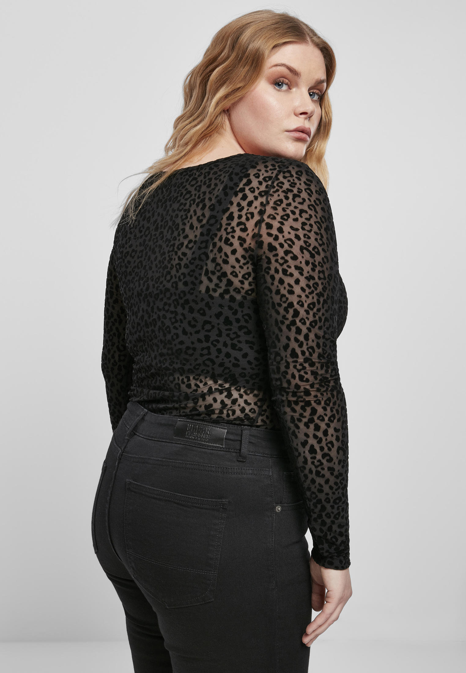 Frauen Feder Spitze Körper schwarz 3XL
 - variant image 3