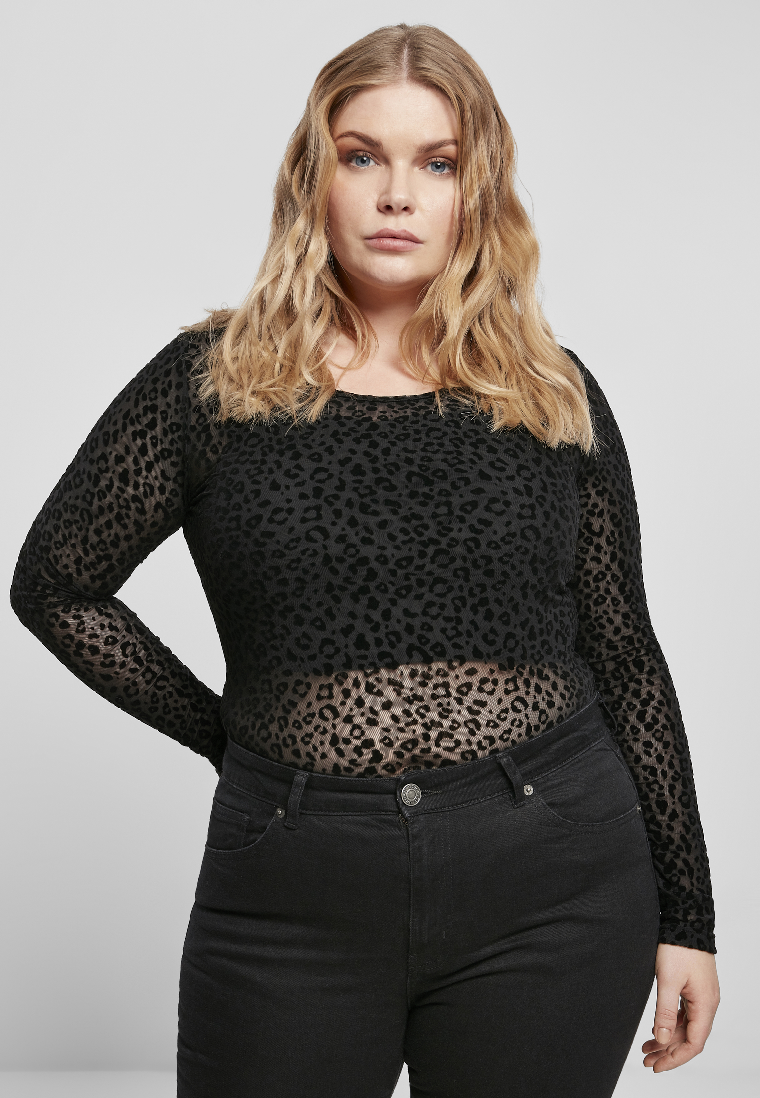 Frauen Feder Spitze Körper schwarz 3XL
 - alternate variant 1