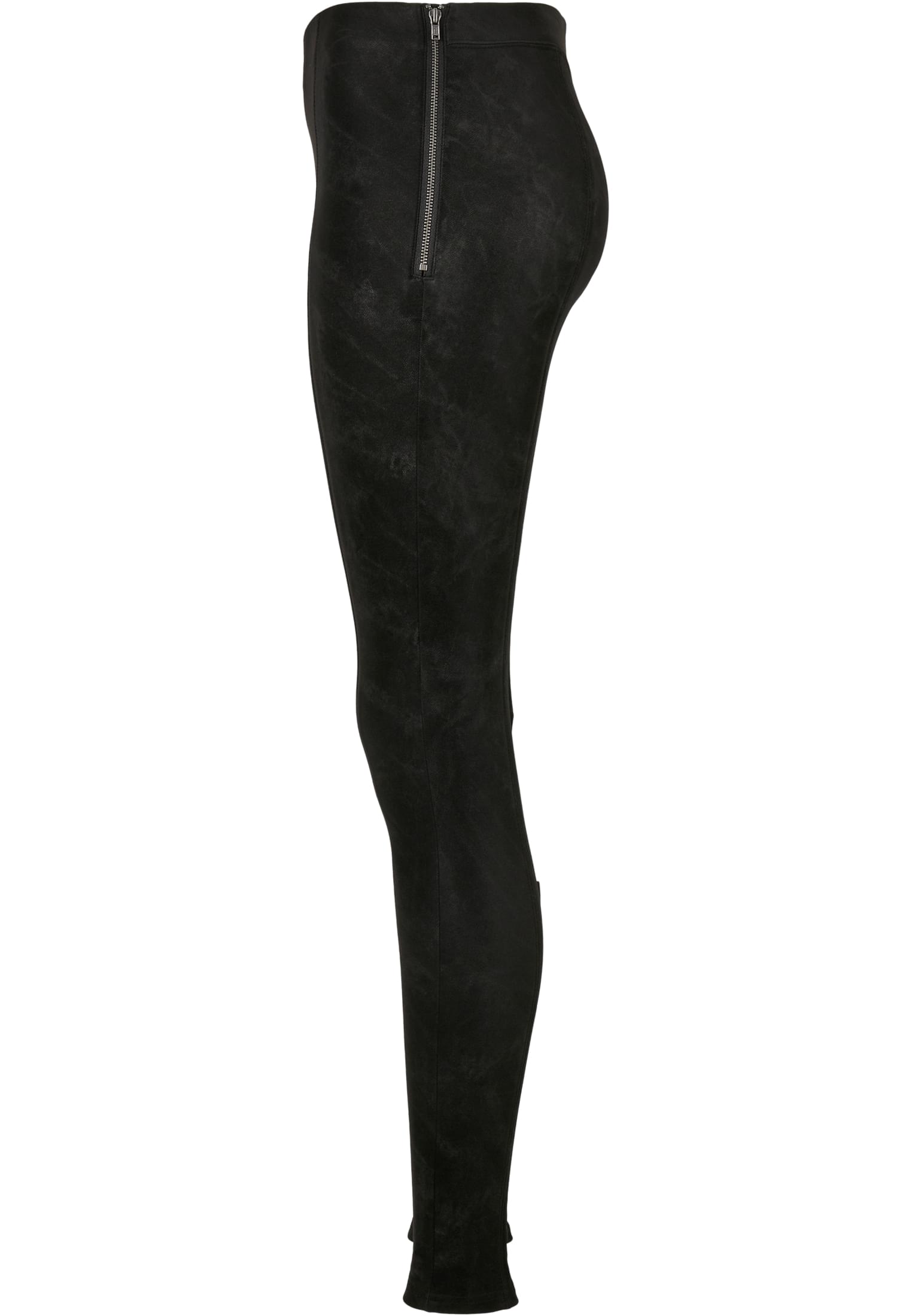 Ladies Washed Faux Leather Pants black 3XL - variant image 1