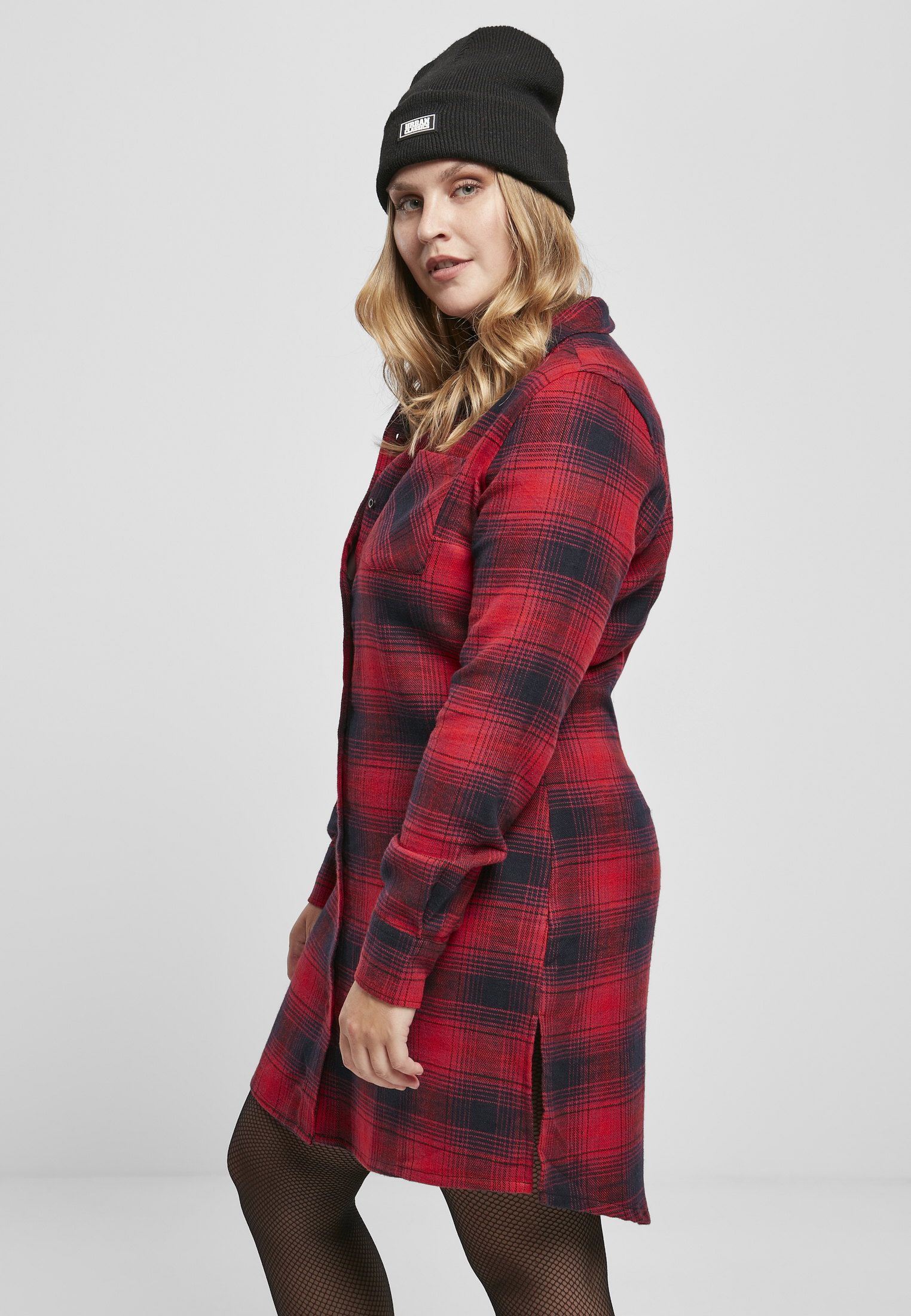 Ladies Check Shirt Dress darkblue/red 3XL - variant image 1
