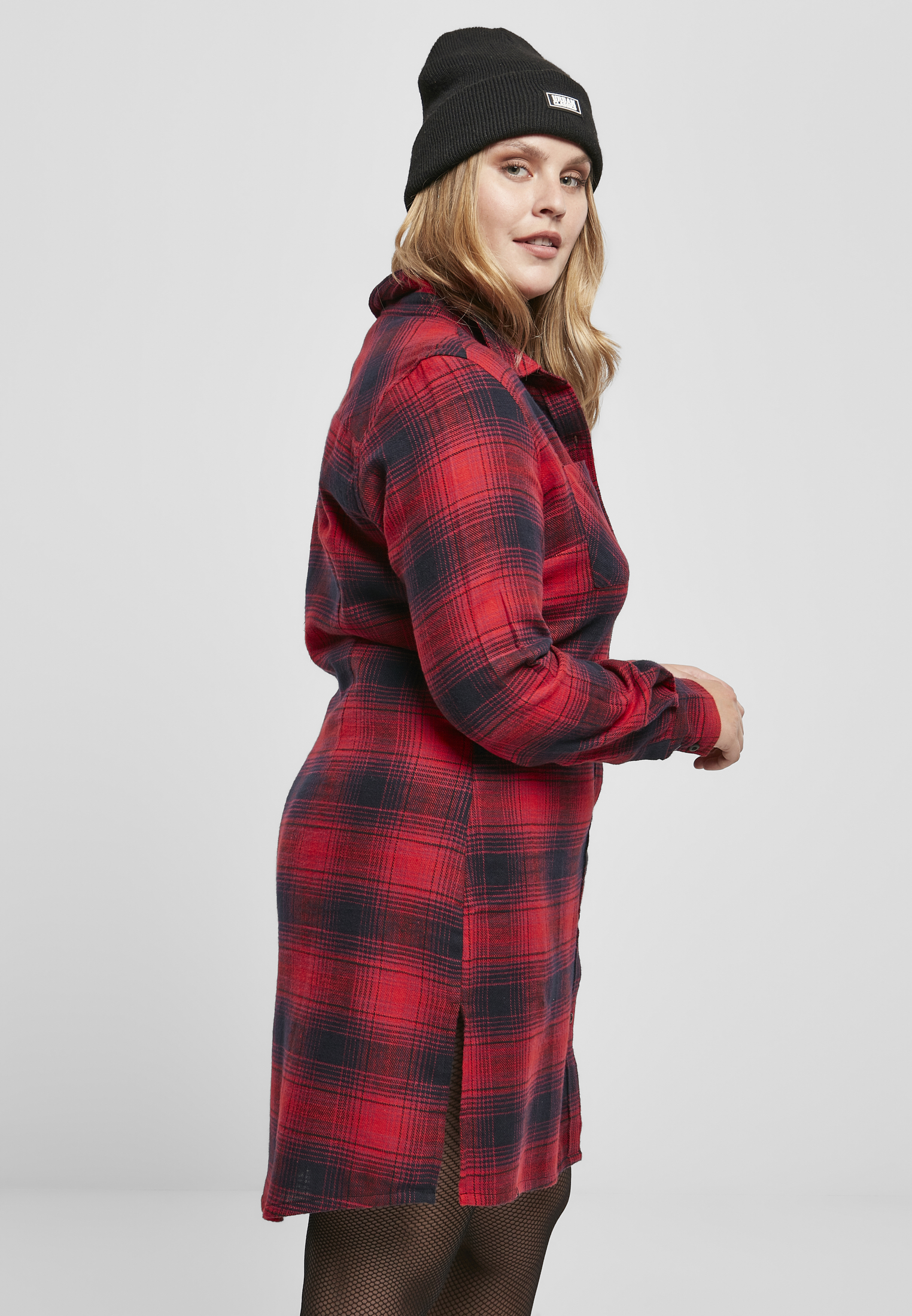 Ladies Check Shirt Dress darkblue/red 3XL - variant image 3