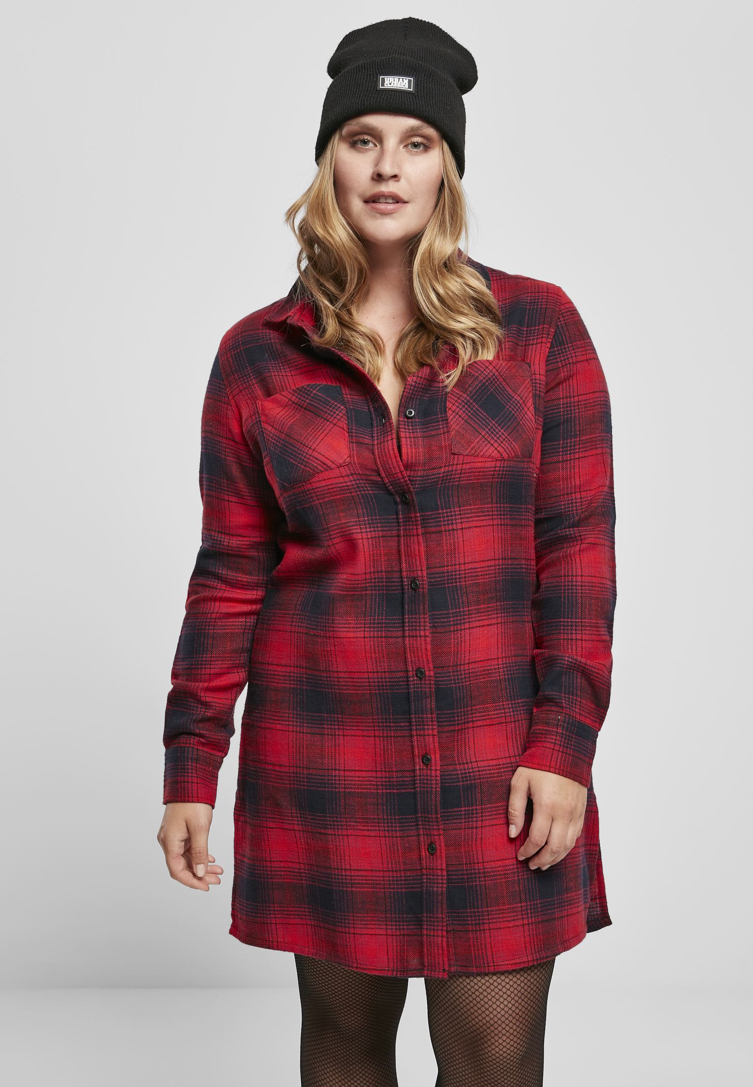 Ladies Check Shirt Dress darkblue/red 3XL - alternate variant 1