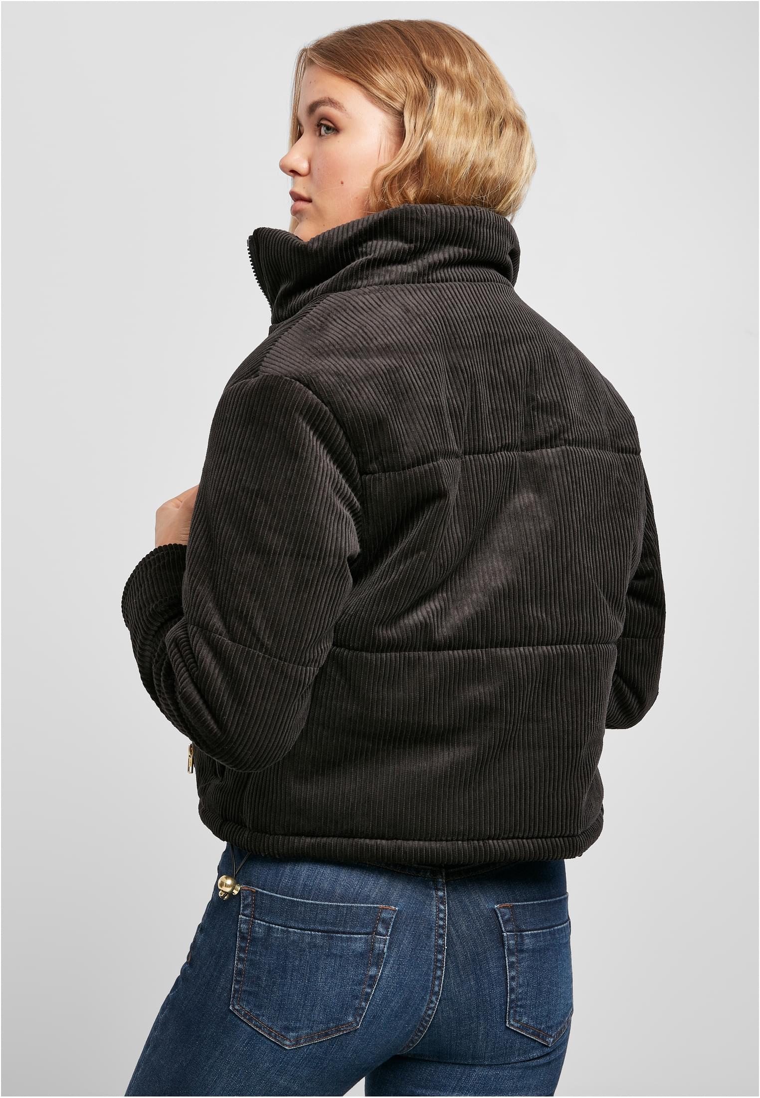 Ladies Corduroy Puffer Jacket black 3XL - variant image 2