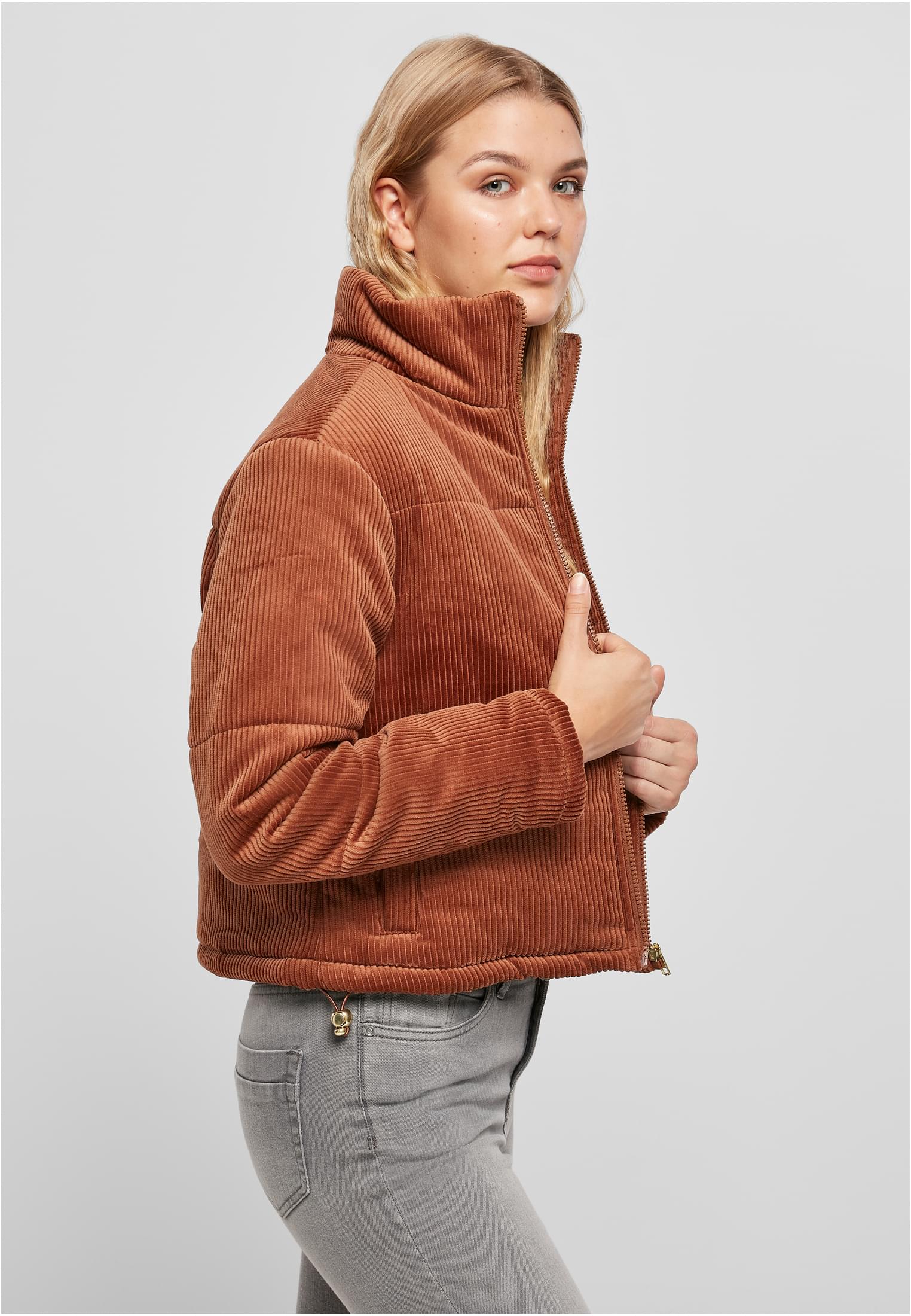 Ladies Corduroy Puffer Jacket toffee 3XL - variant image 3