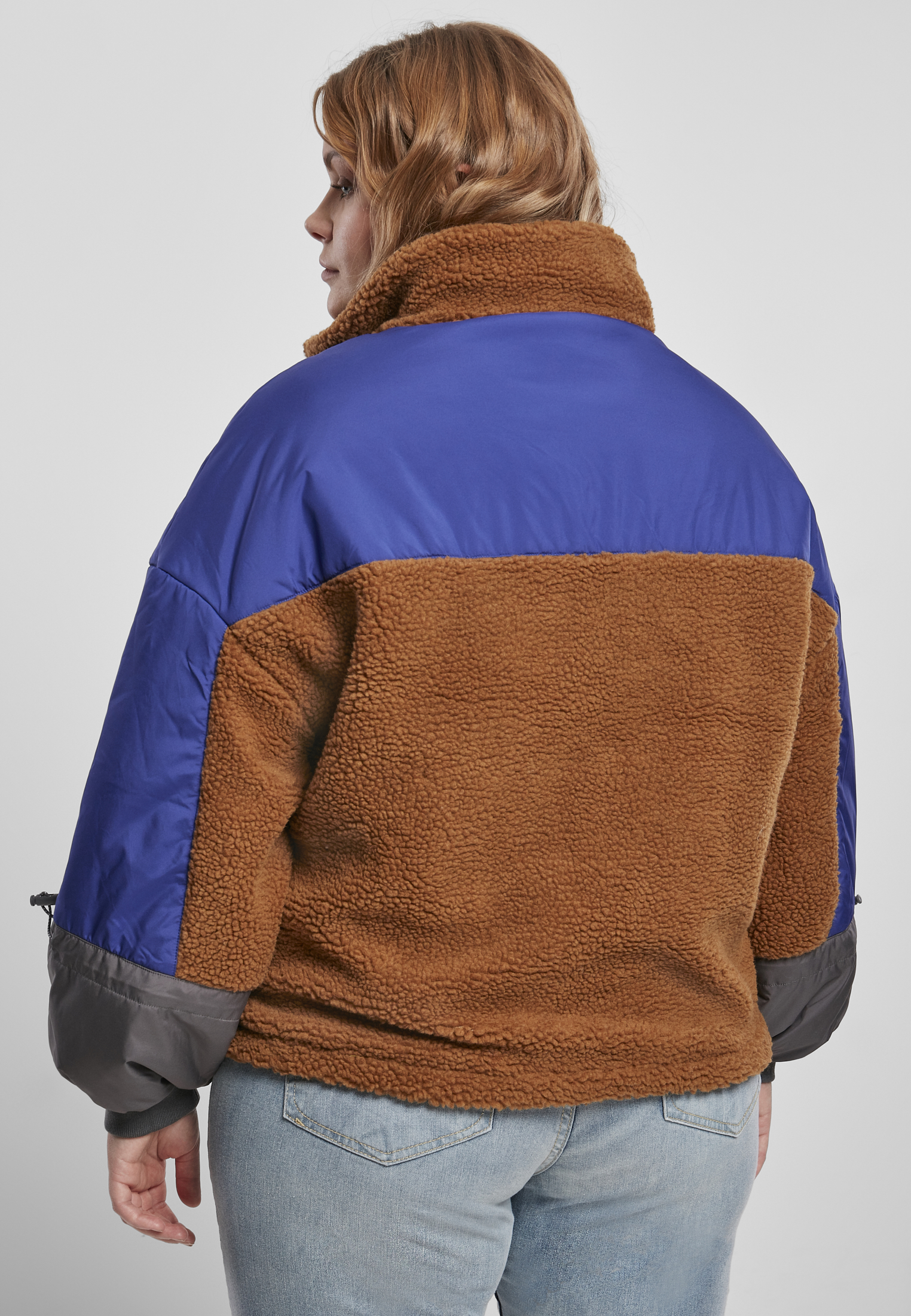 Ladies Sherpa 3-Tone Pull Over Jacket toffee/bluepurple 3XL - variant image 2