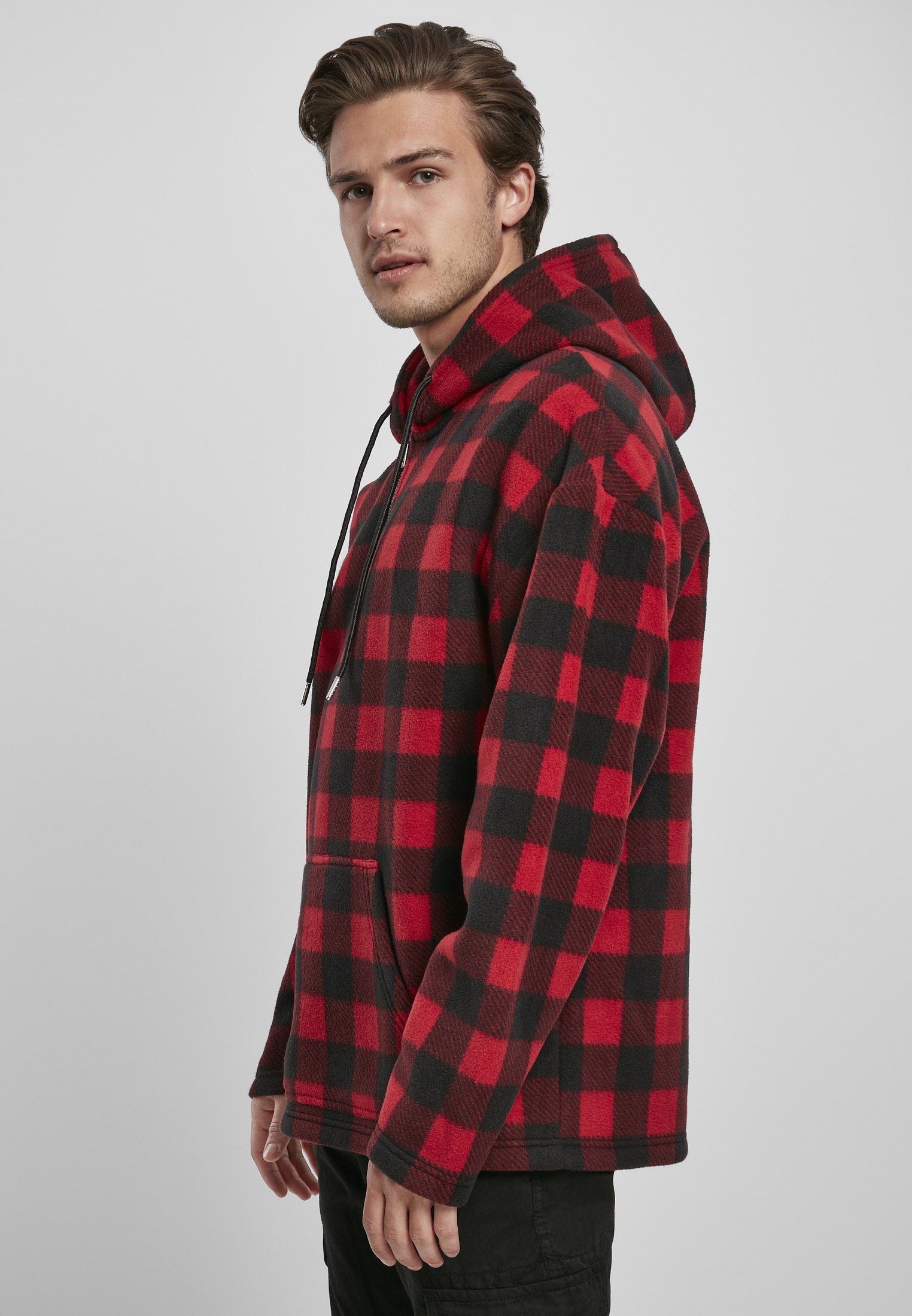 Patterned Polar Fleece Half Zip Hoody redcheck XXL - variant image 1