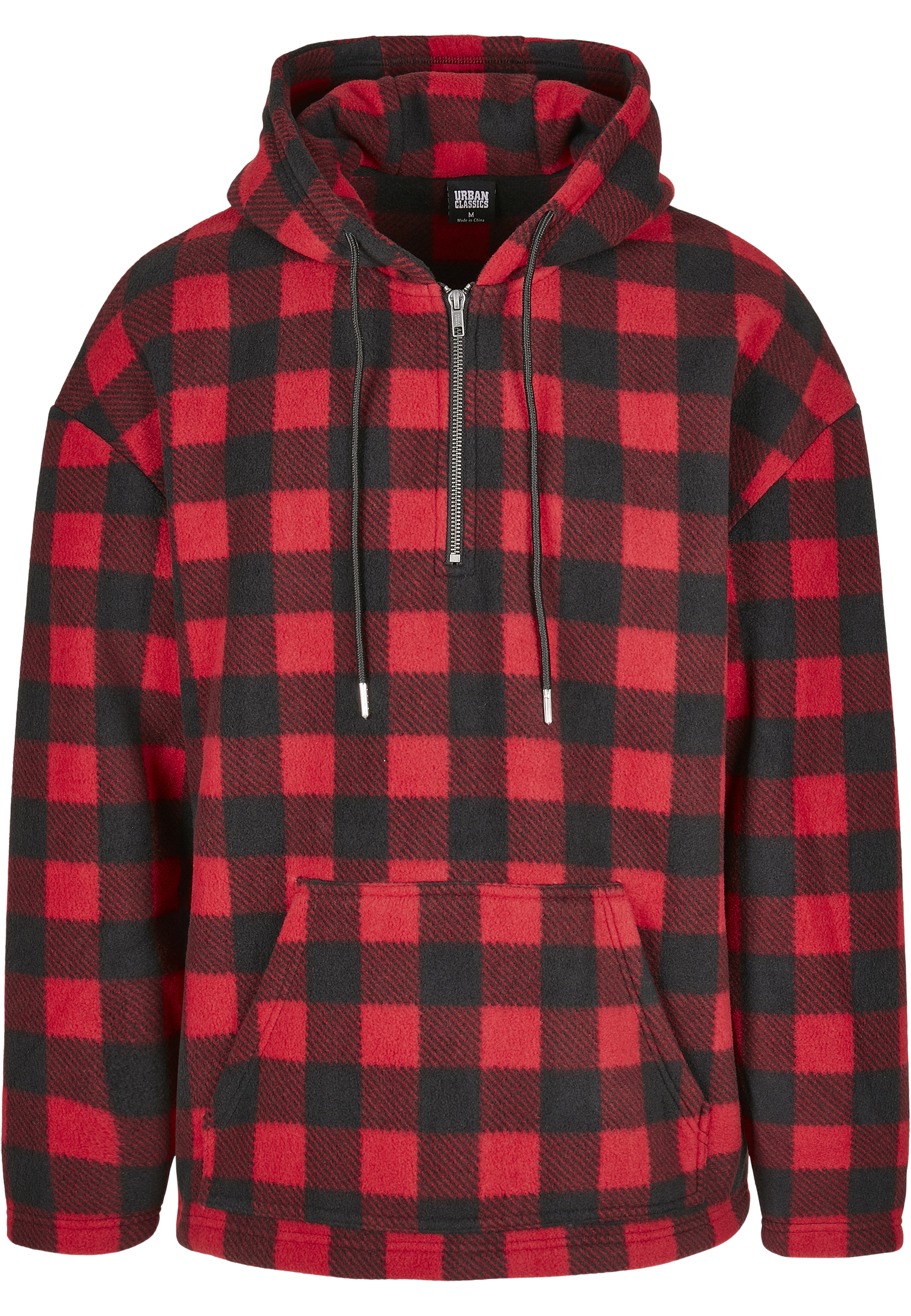 Patterned Polar Fleece Half Zip Hoody redcheck XXL - variant image 6