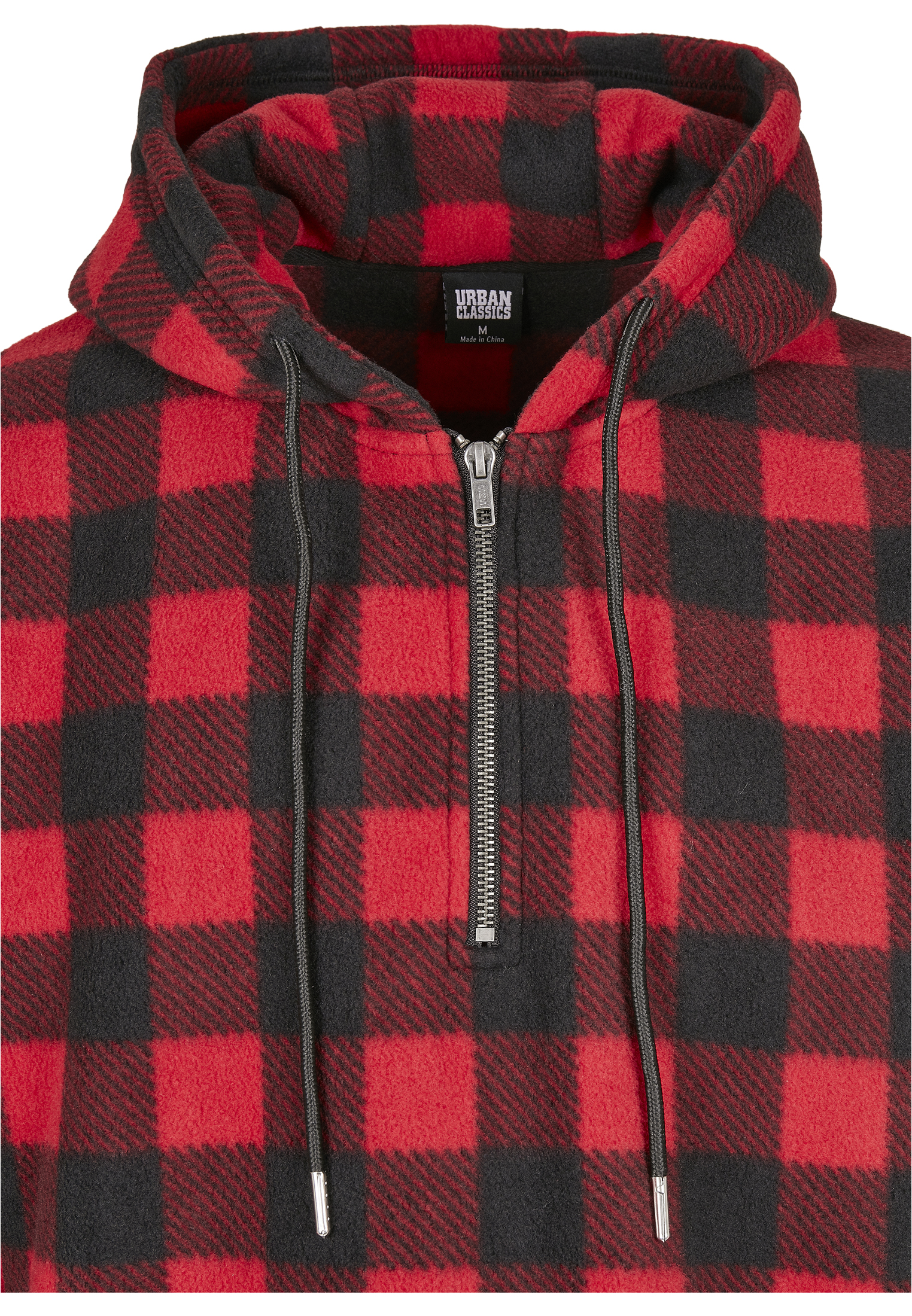 Patterned Polar Fleece Half Zip Hoody redcheck XXL - variant image 8