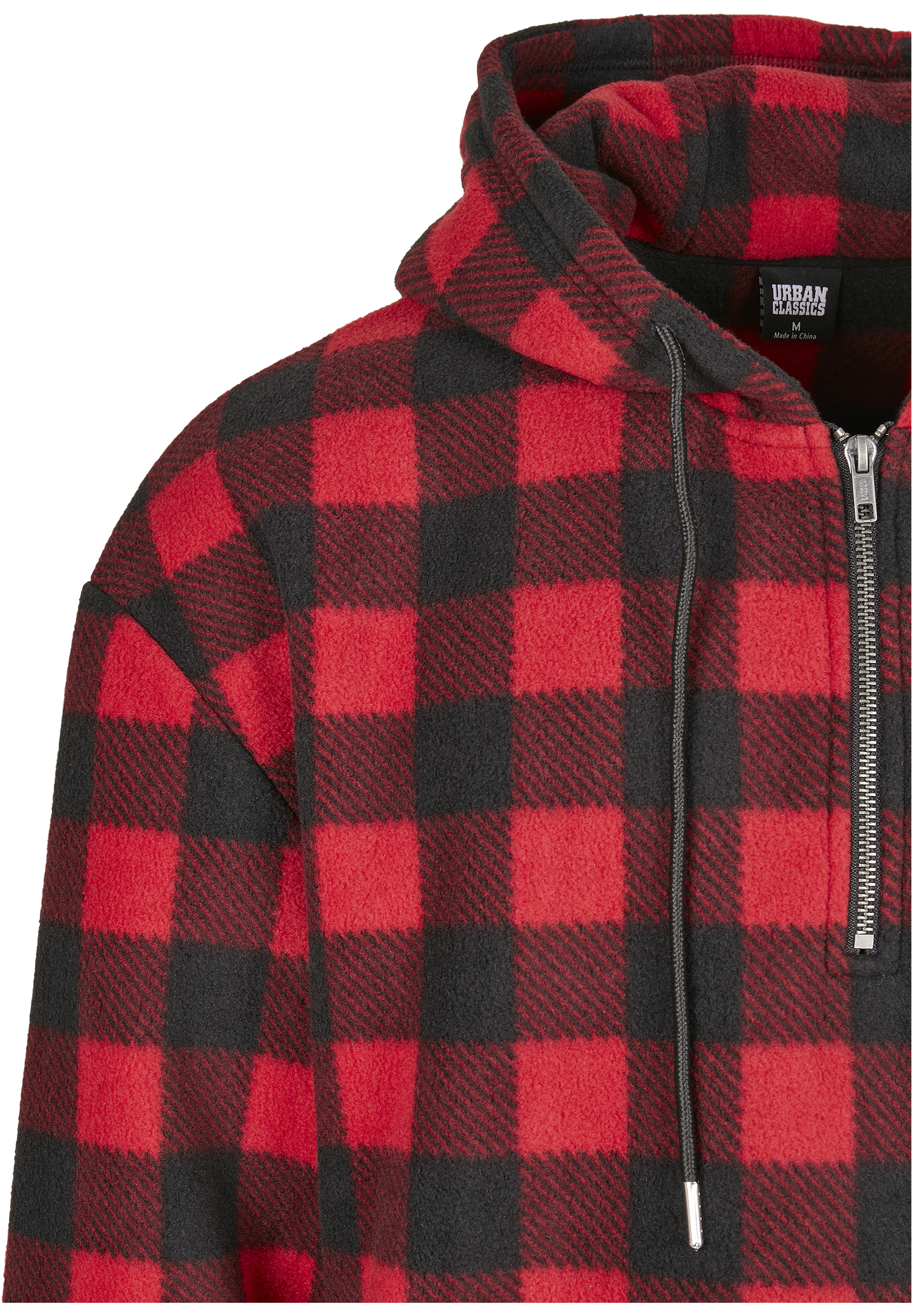 Patterned Polar Fleece Half Zip Hoody redcheck XXL - variant image 9