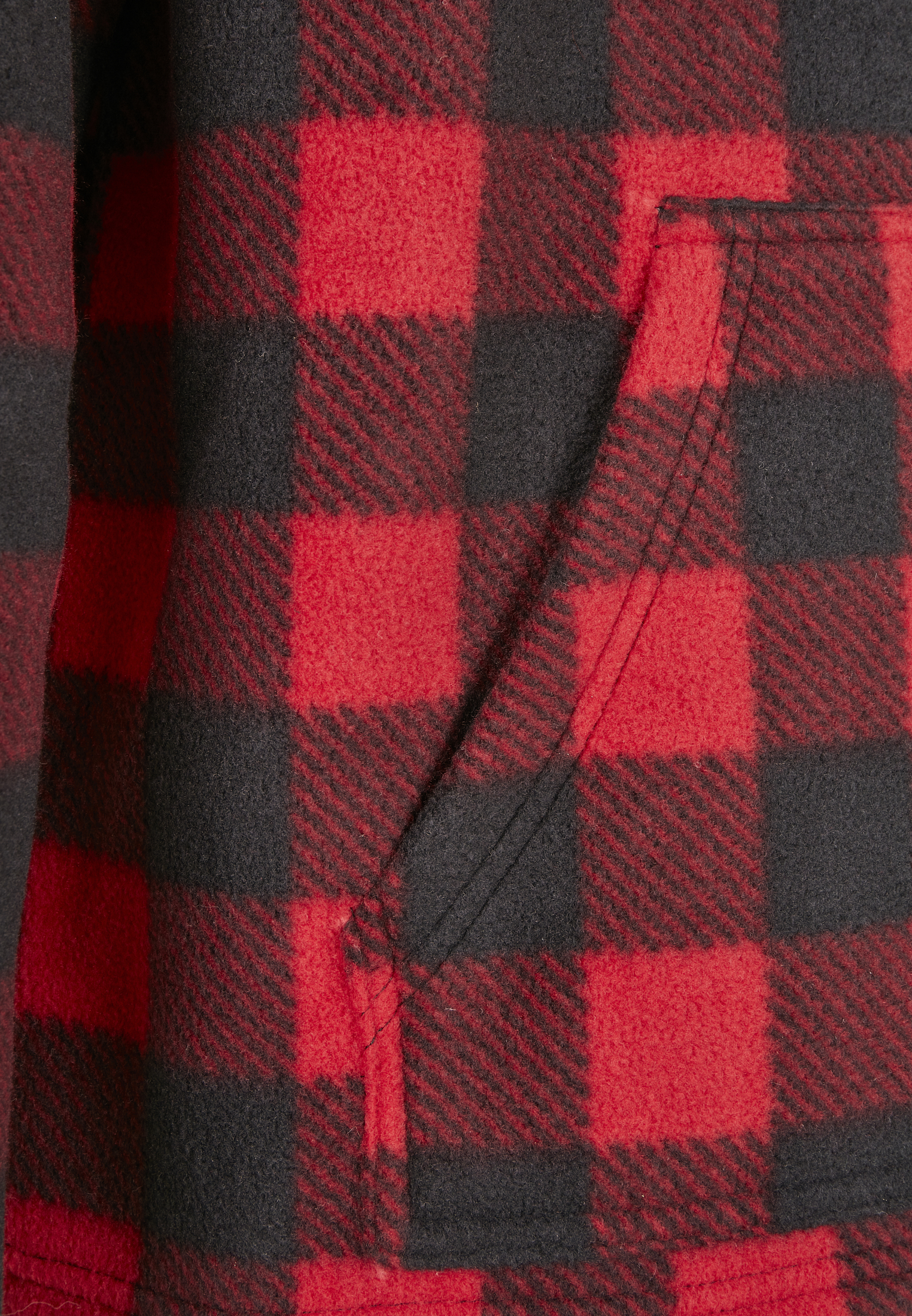 Patterned Polar Fleece Half Zip Hoody redcheck XXL - variant image 10