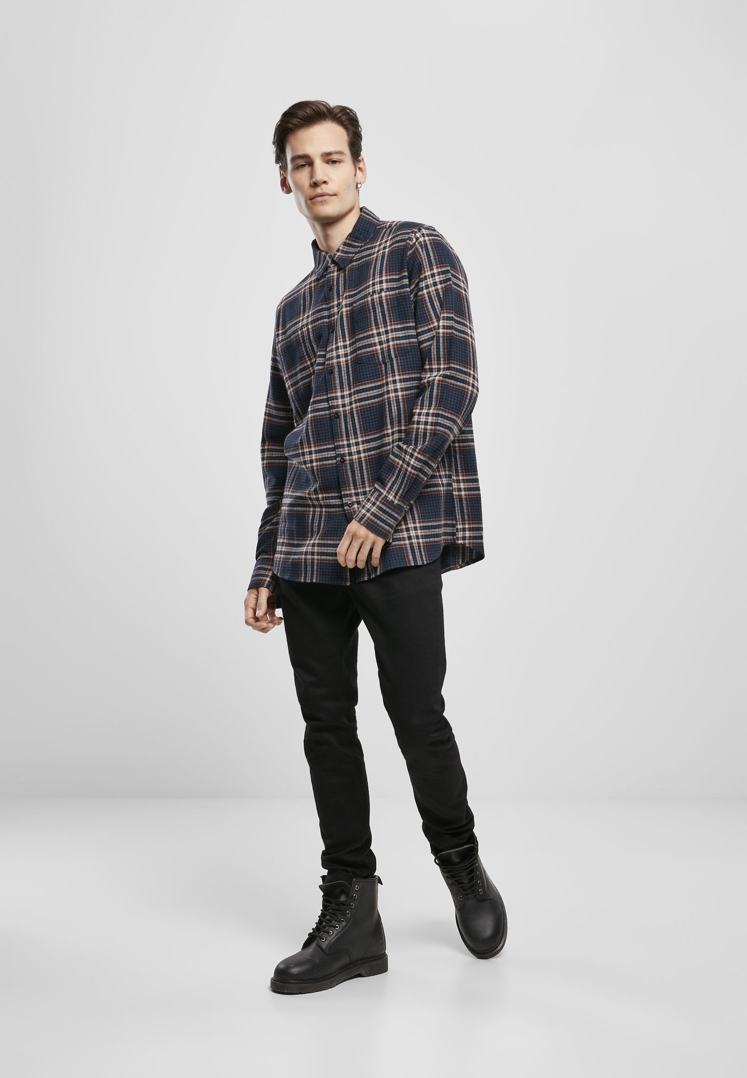 Checked Campus Shirt darkblue/rustred L - variant image 4