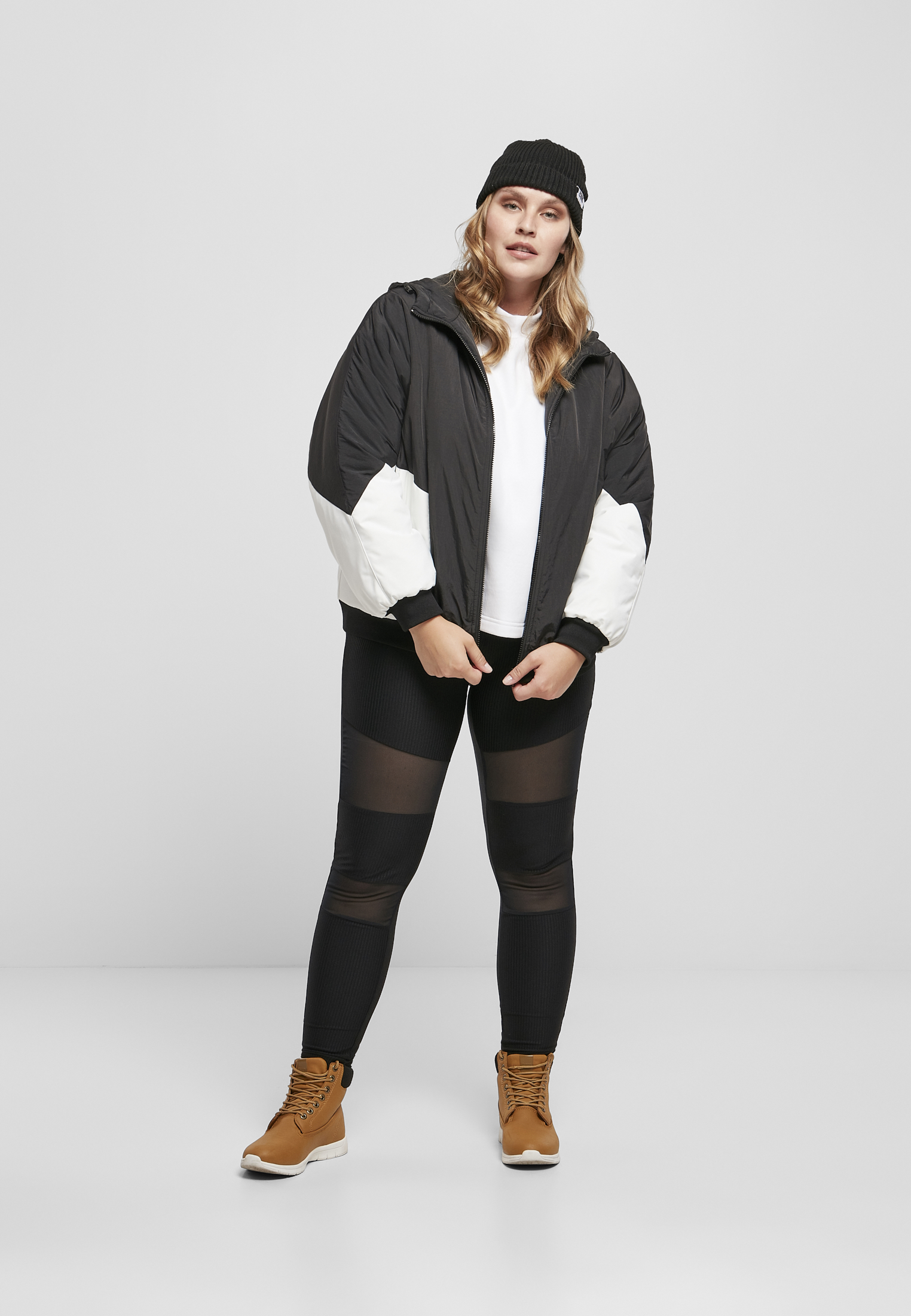 Ladies Padded 2-Tone Batwing Jacket black/white 3XL - variant image 4