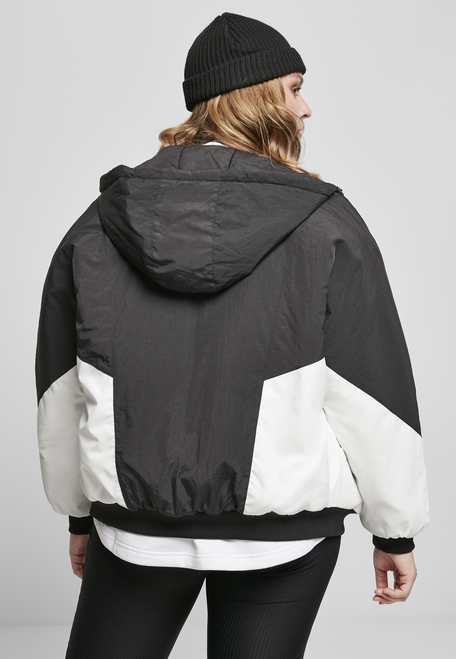 Ladies Padded 2-Tone Batwing Jacket black/white 3XL - variant image 2