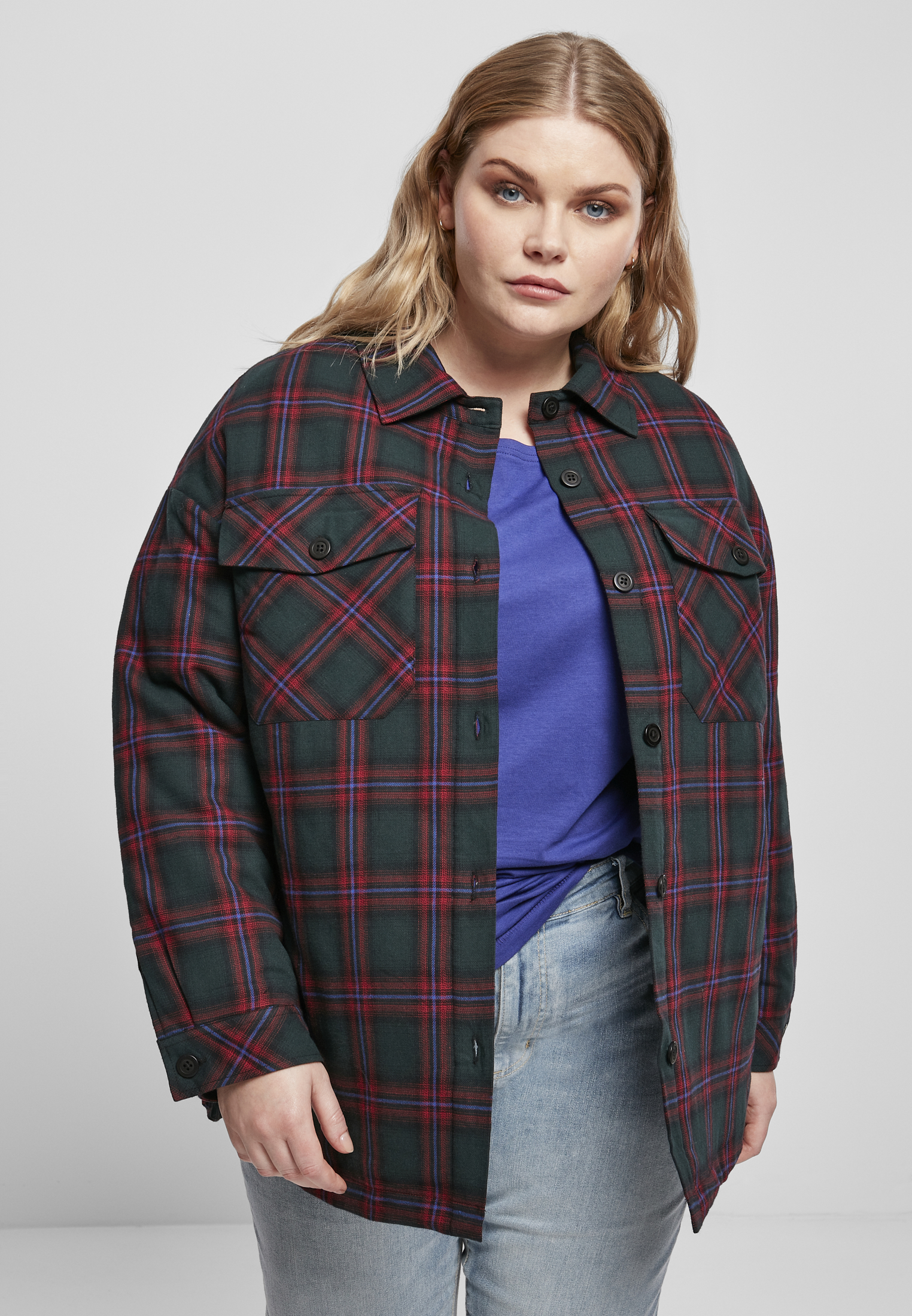 Ladies Padded Overshirt jasper/bluepurple 3XL - alternate variant 1