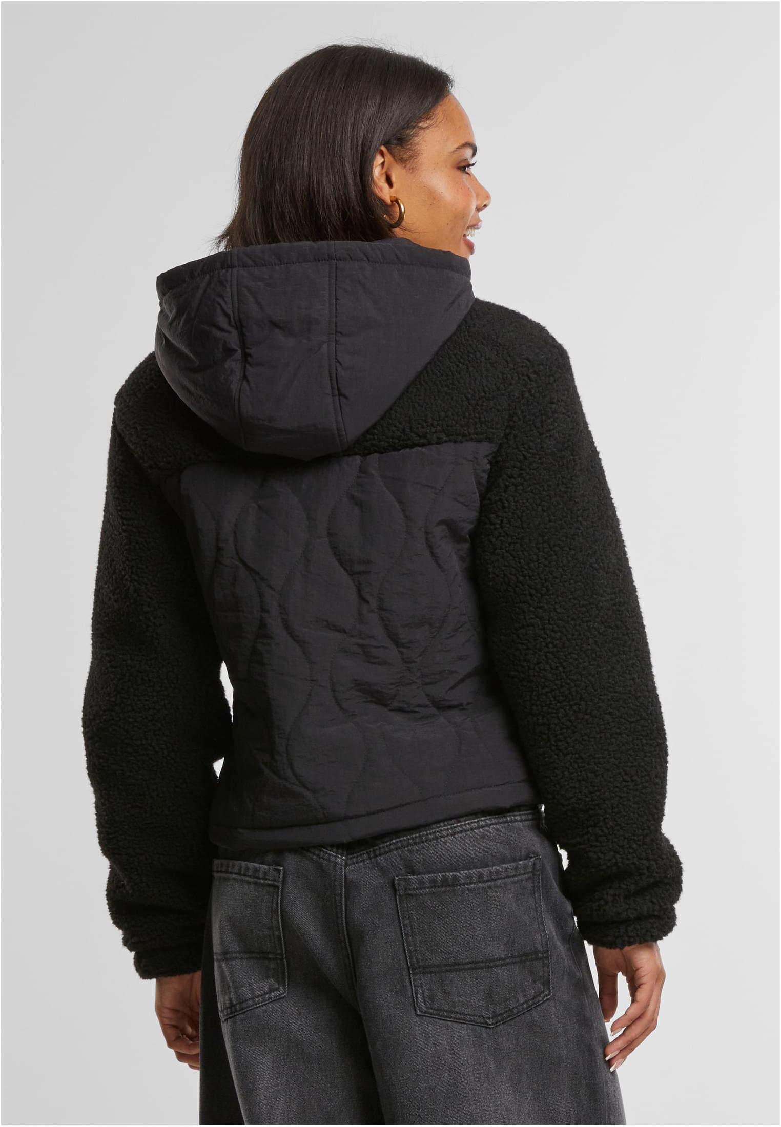 Ladies Sherpa Crinkle Nylon Mix Jacket black/black 3XL - variant image 2
