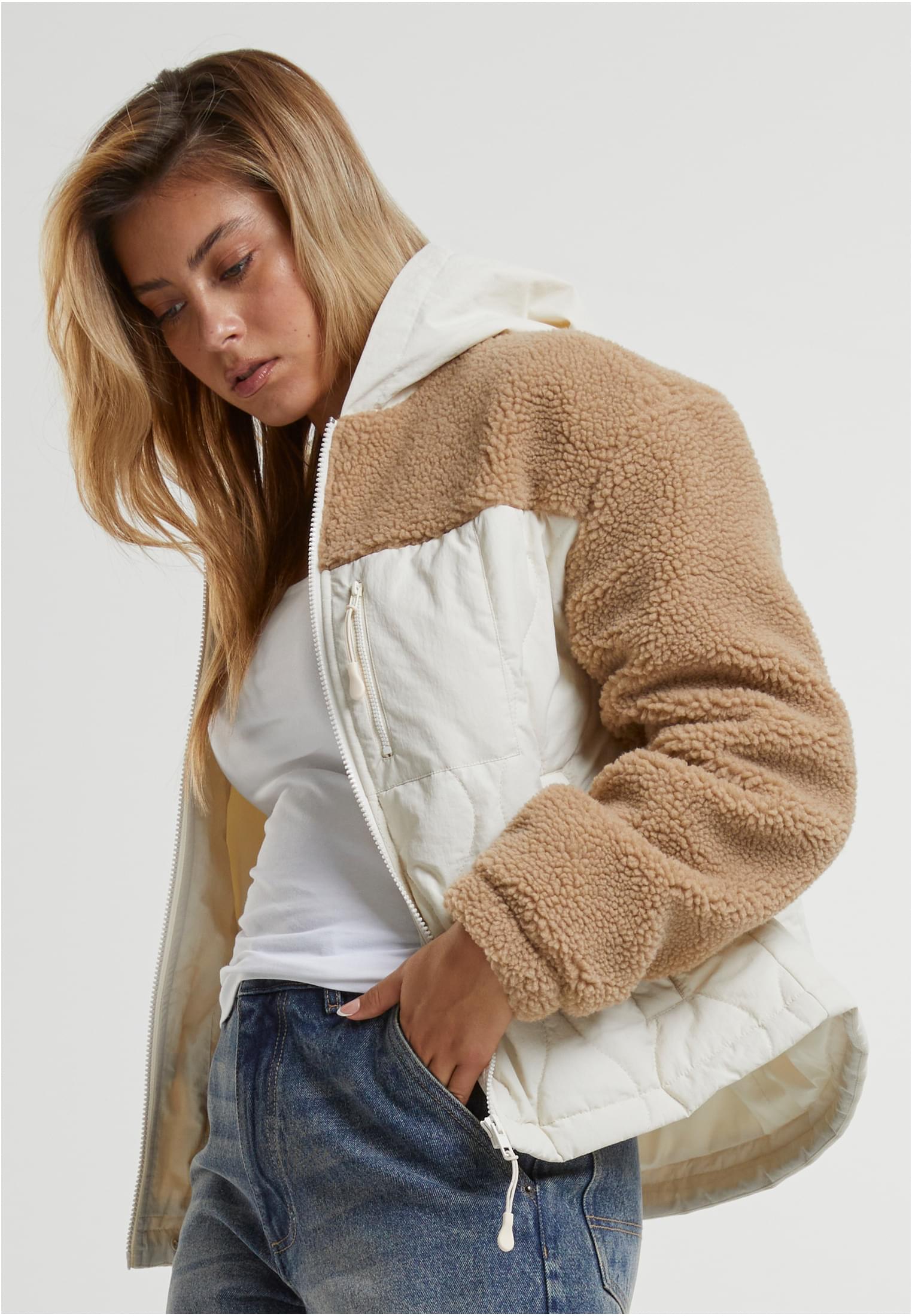 Ladies Sherpa Crinkle Nylon Mix Jacket black/black 3XL - variant image 1