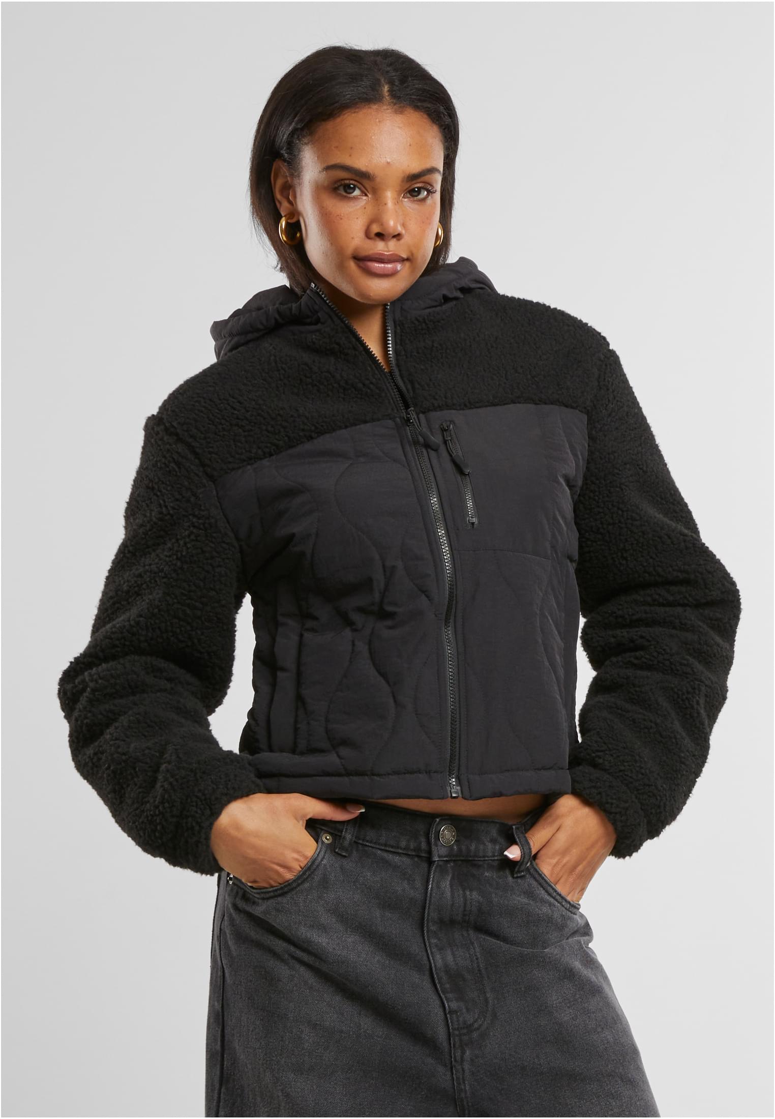 Ladies Sherpa Crinkle Nylon Mix Jacket black/black 3XL - alternate variant 1