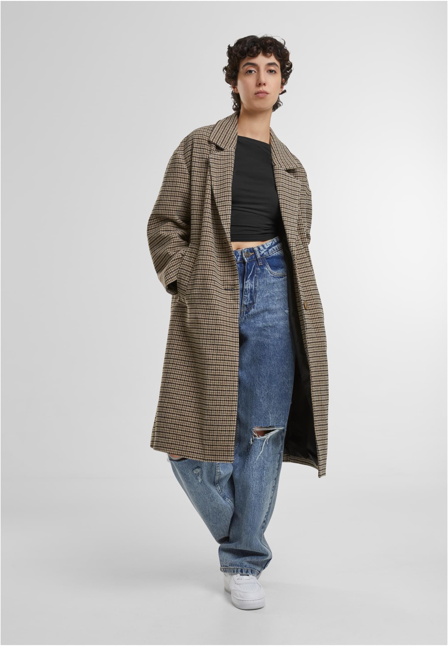 Ladies Oversized Plaid Coat unionbeige/black 3XL - variant image 2