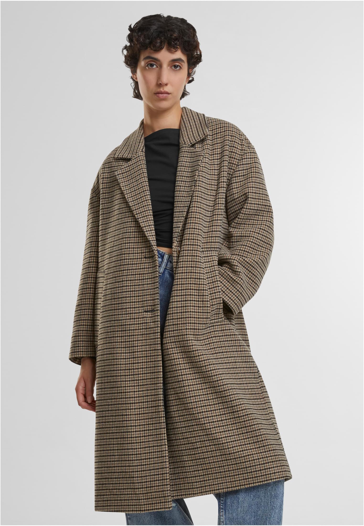 Ladies Oversized Plaid Coat unionbeige/black 3XL - alternate variant 1