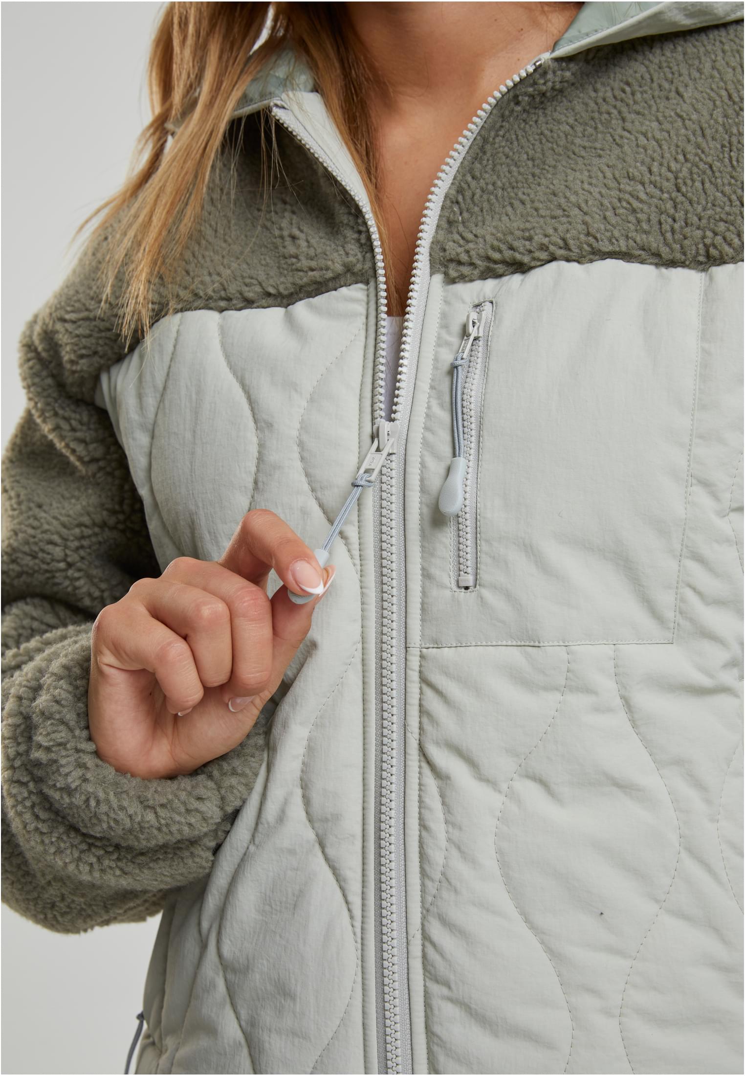 Ladies Sherpa Crinkle Nylon Mix Jacket palegreen/stonegreen 3XL - variant image 4