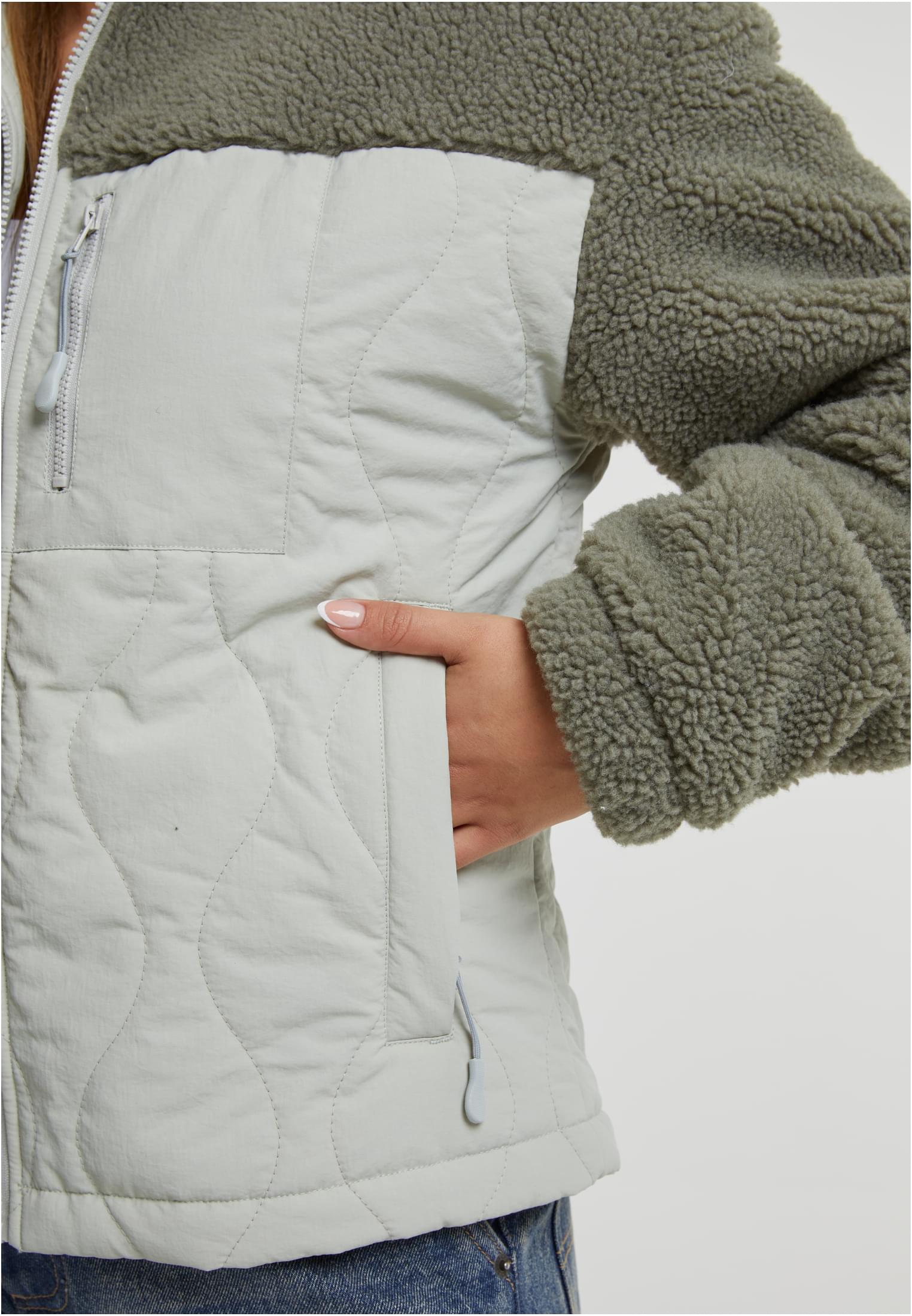 Ladies Sherpa Crinkle Nylon Mix Jacket palegreen/stonegreen 3XL - variant image 5