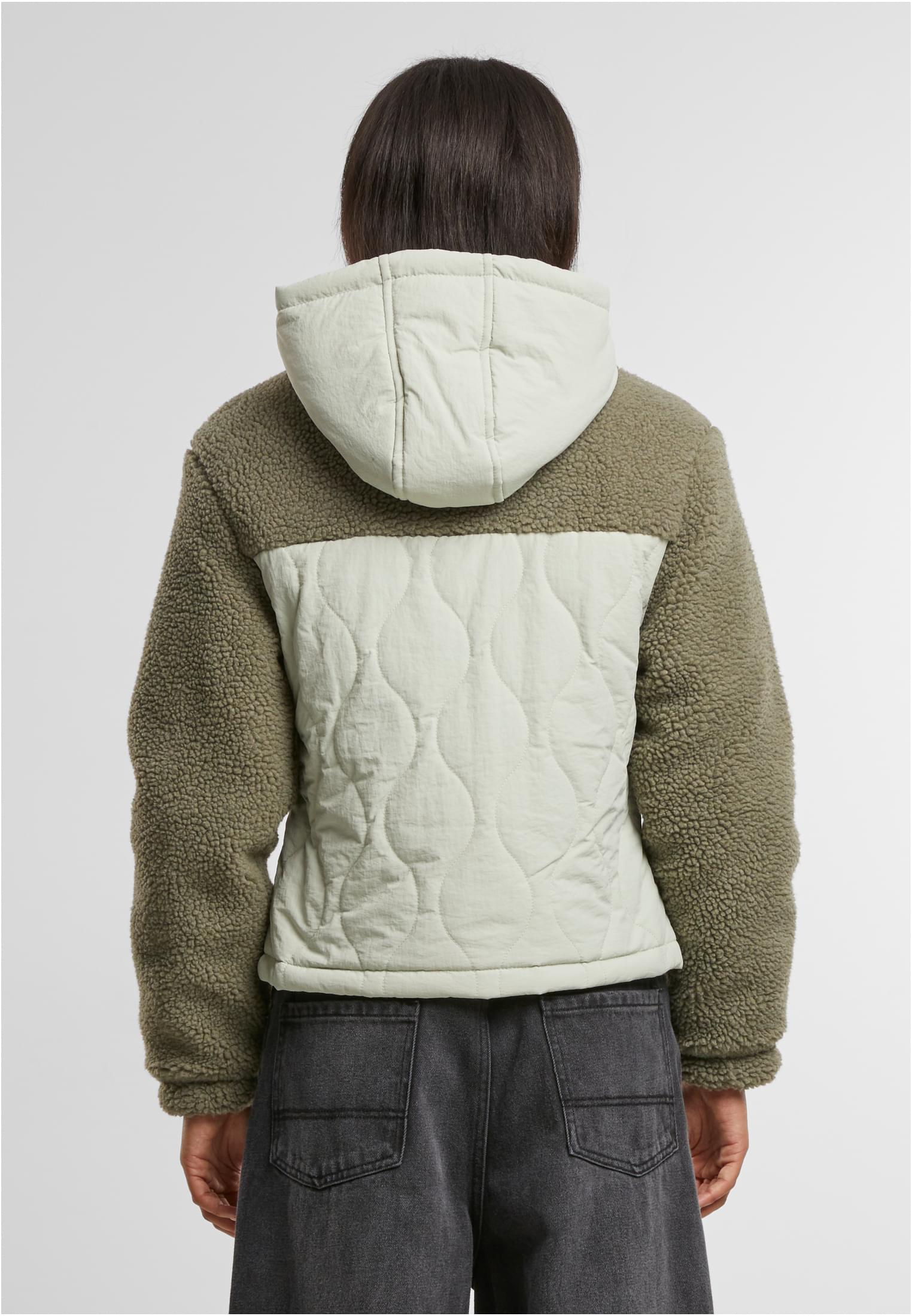 Ladies Sherpa Crinkle Nylon Mix Jacket palegreen/stonegreen 3XL - variant image 2