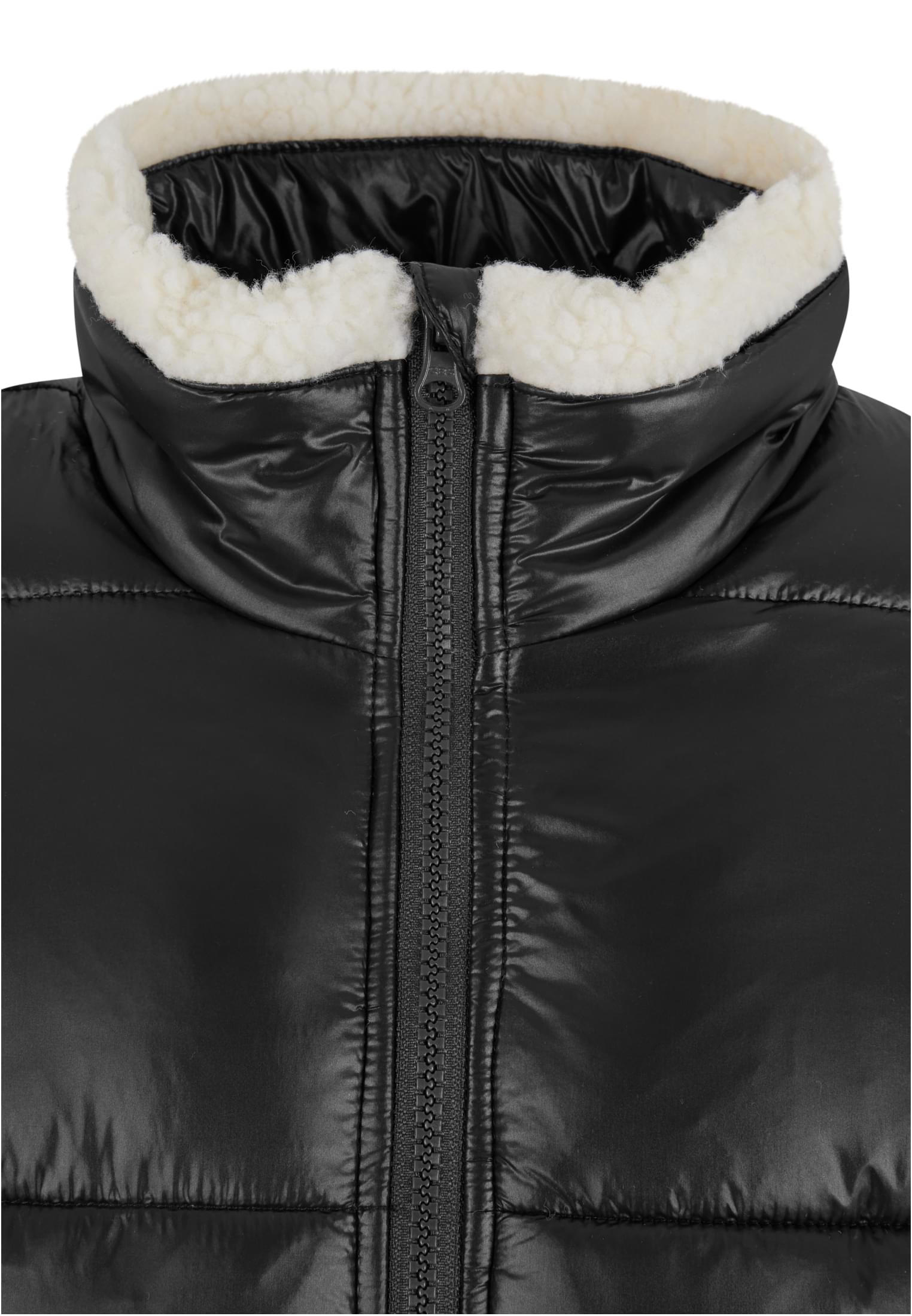 Vêtement Femme Veste Poussière Brillante Recyclée Sherpa Noir/Blanc 3XL
 - variant image 8