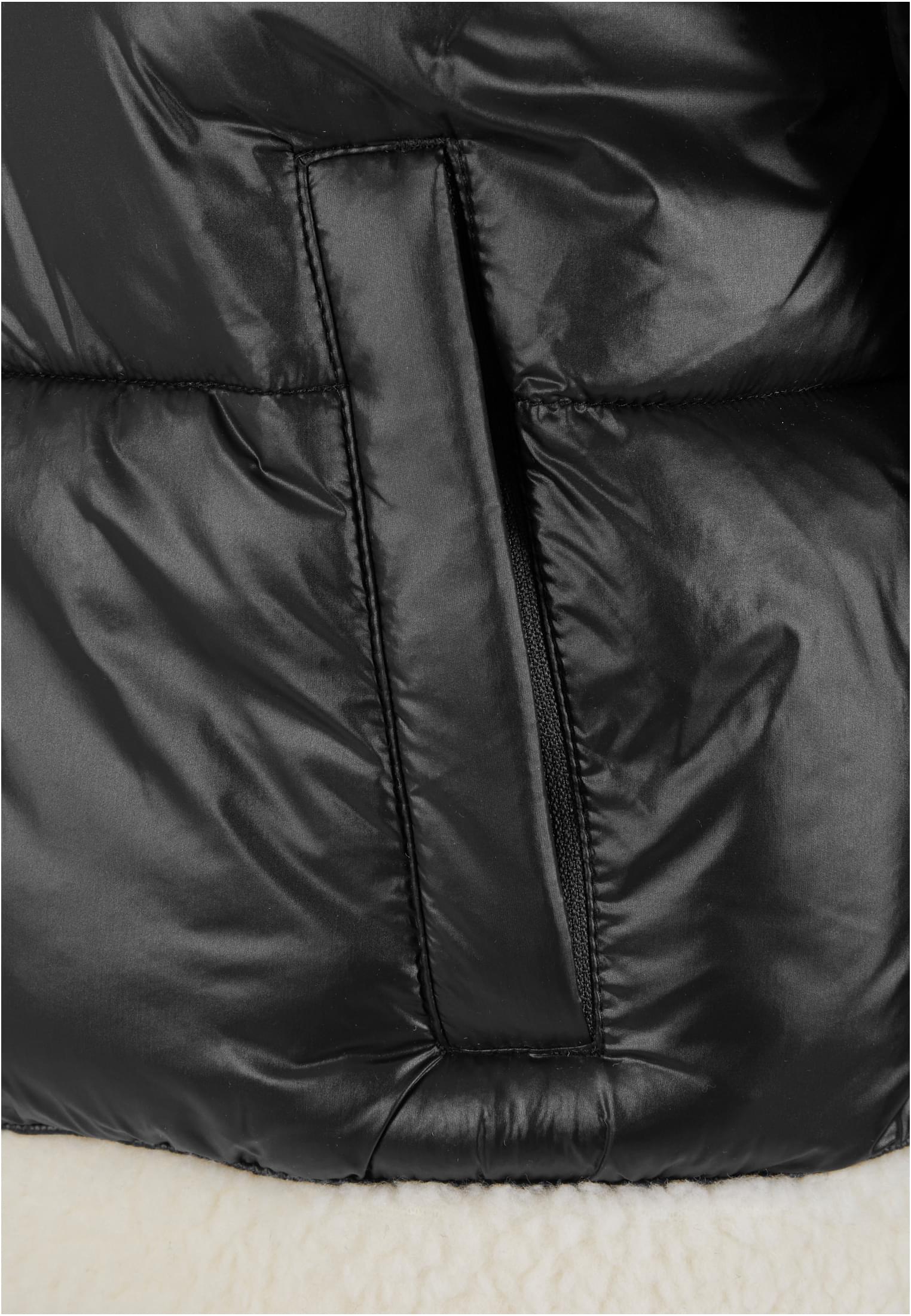 Vêtement Femme Veste Poussière Brillante Recyclée Sherpa Noir/Blanc 3XL
 - variant image 10