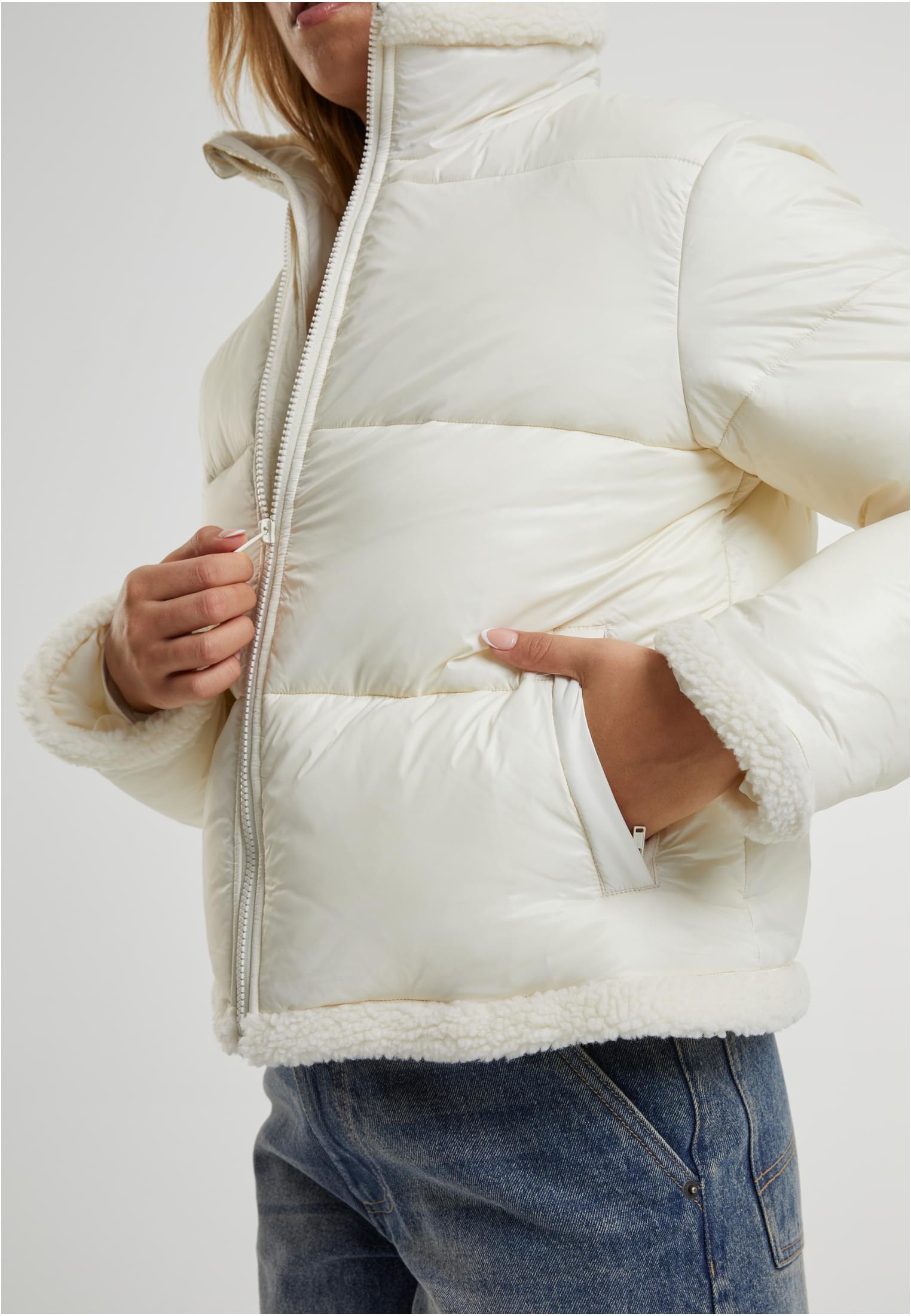 Dames Veste Manteau Poussière Blanche Brillant Plume Sherpa 3XL
 - variant image 4
