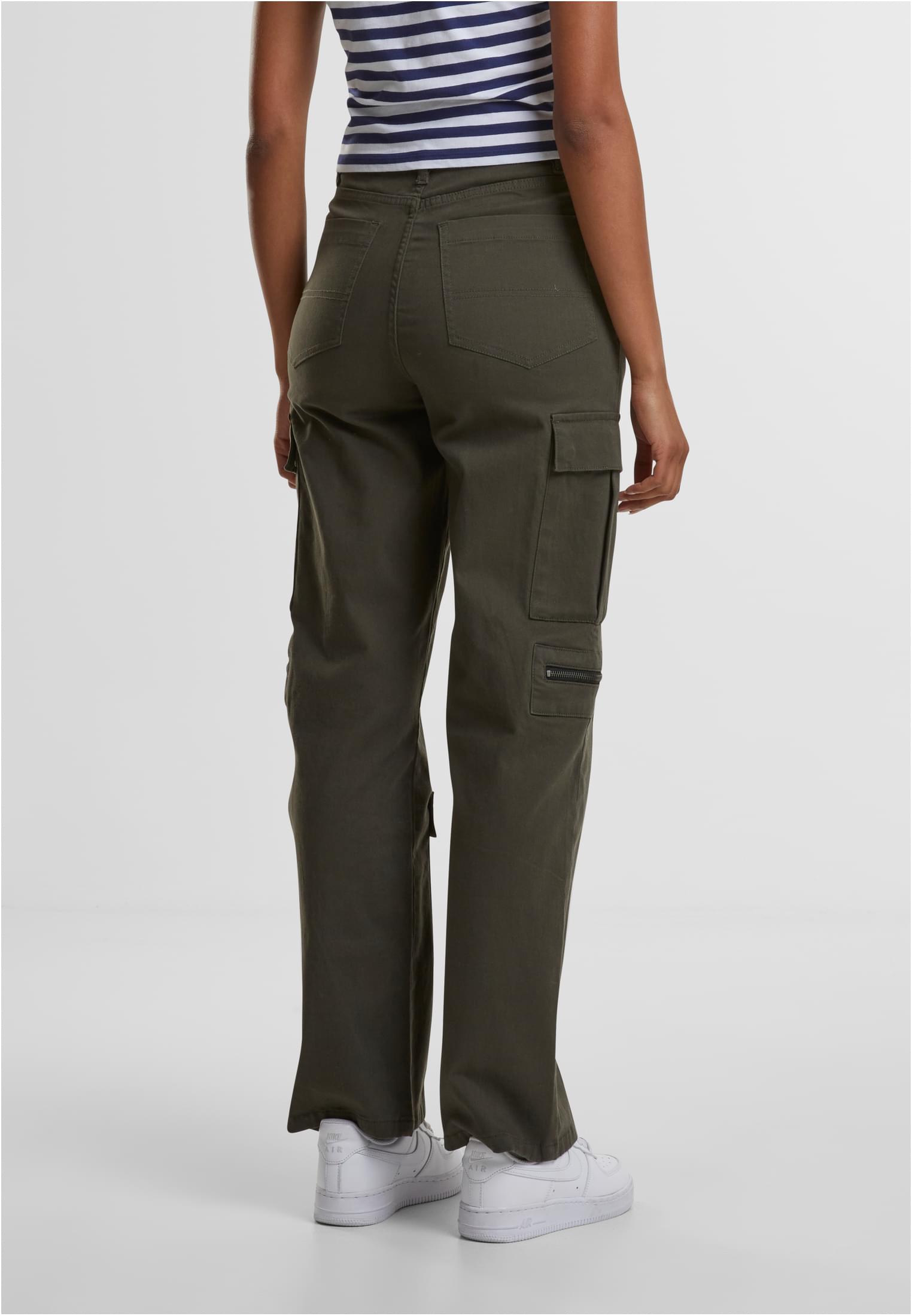 Pantalones de utilidad holgados para mujer de pana elástica negraolive 26
 - variant image 2