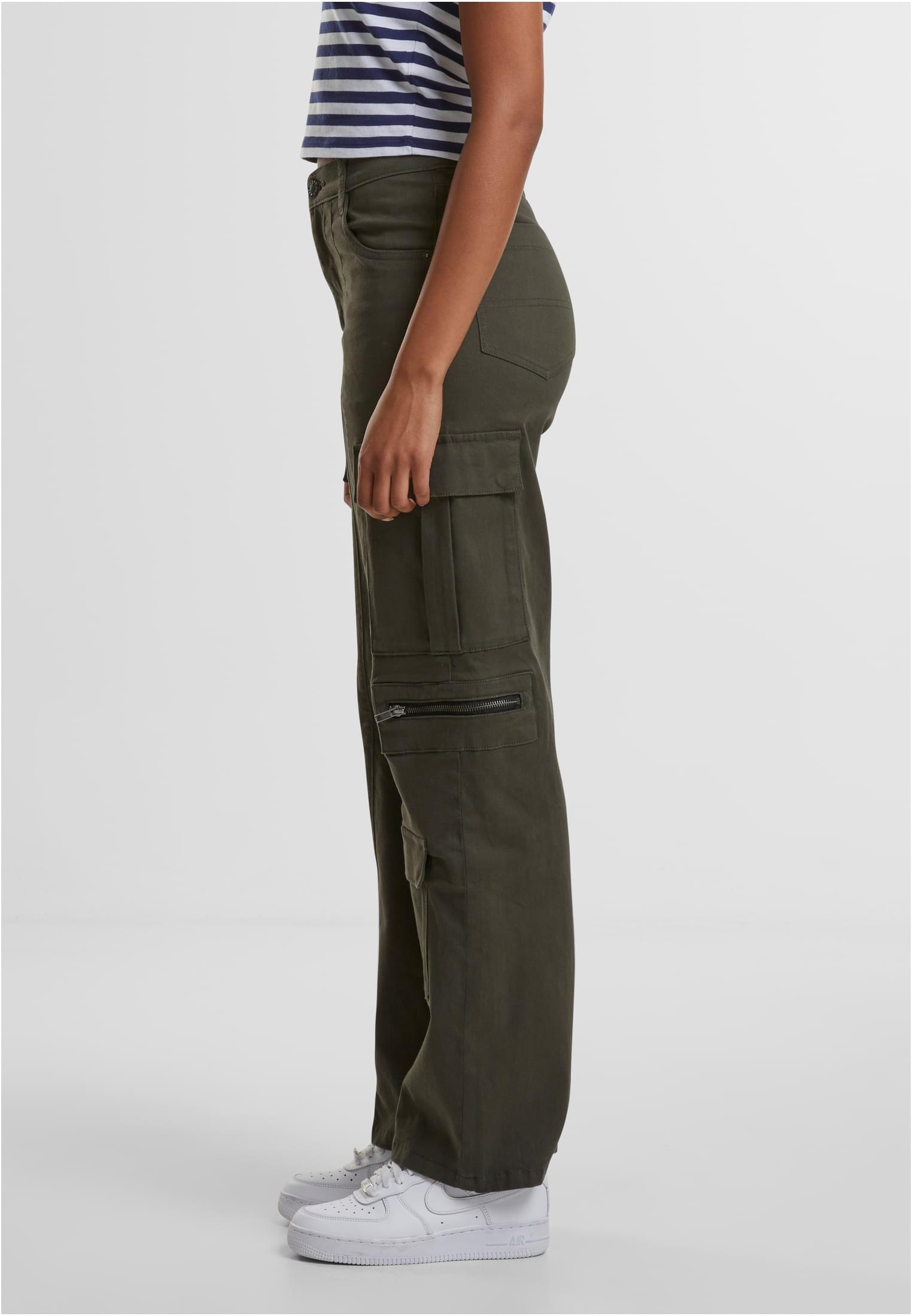 Pantalones de utilidad holgados para mujer de pana elástica negraolive 26
 - variant image 1