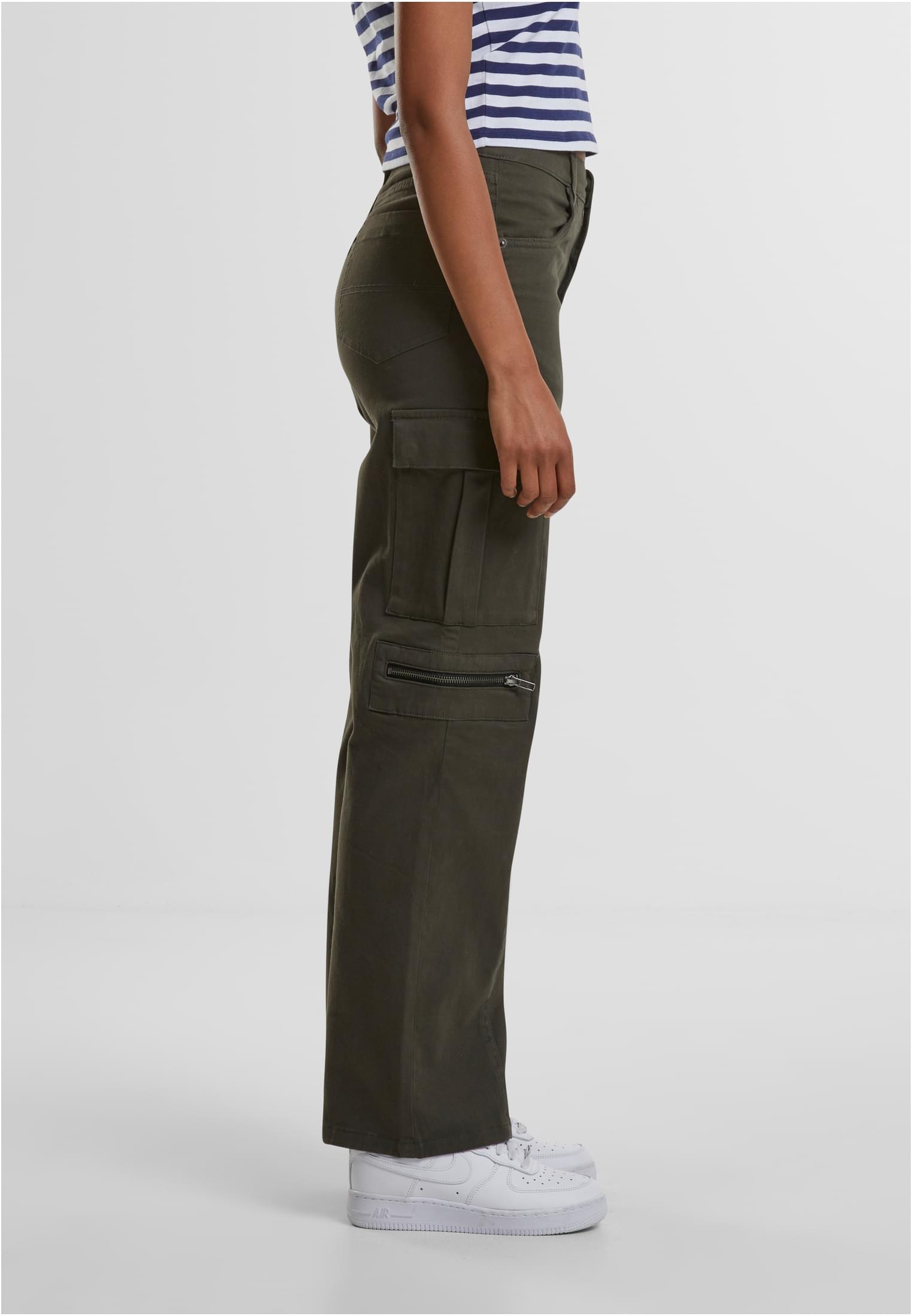 Pantalones de utilidad holgados para mujer de pana elástica negraolive 26
 - variant image 3