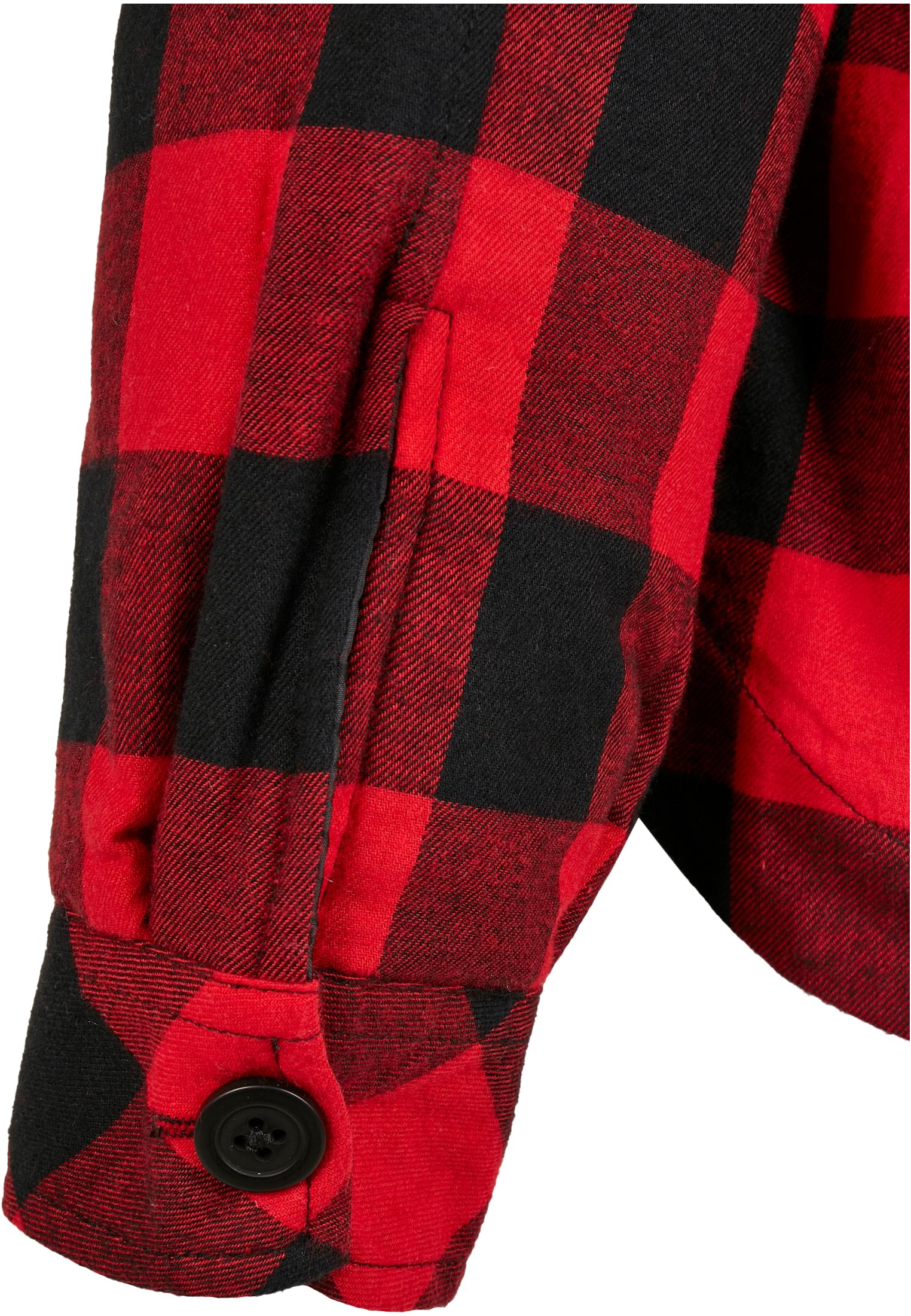 Ladies Flanell Padded Overshirt black/red 3XL - variant image 5