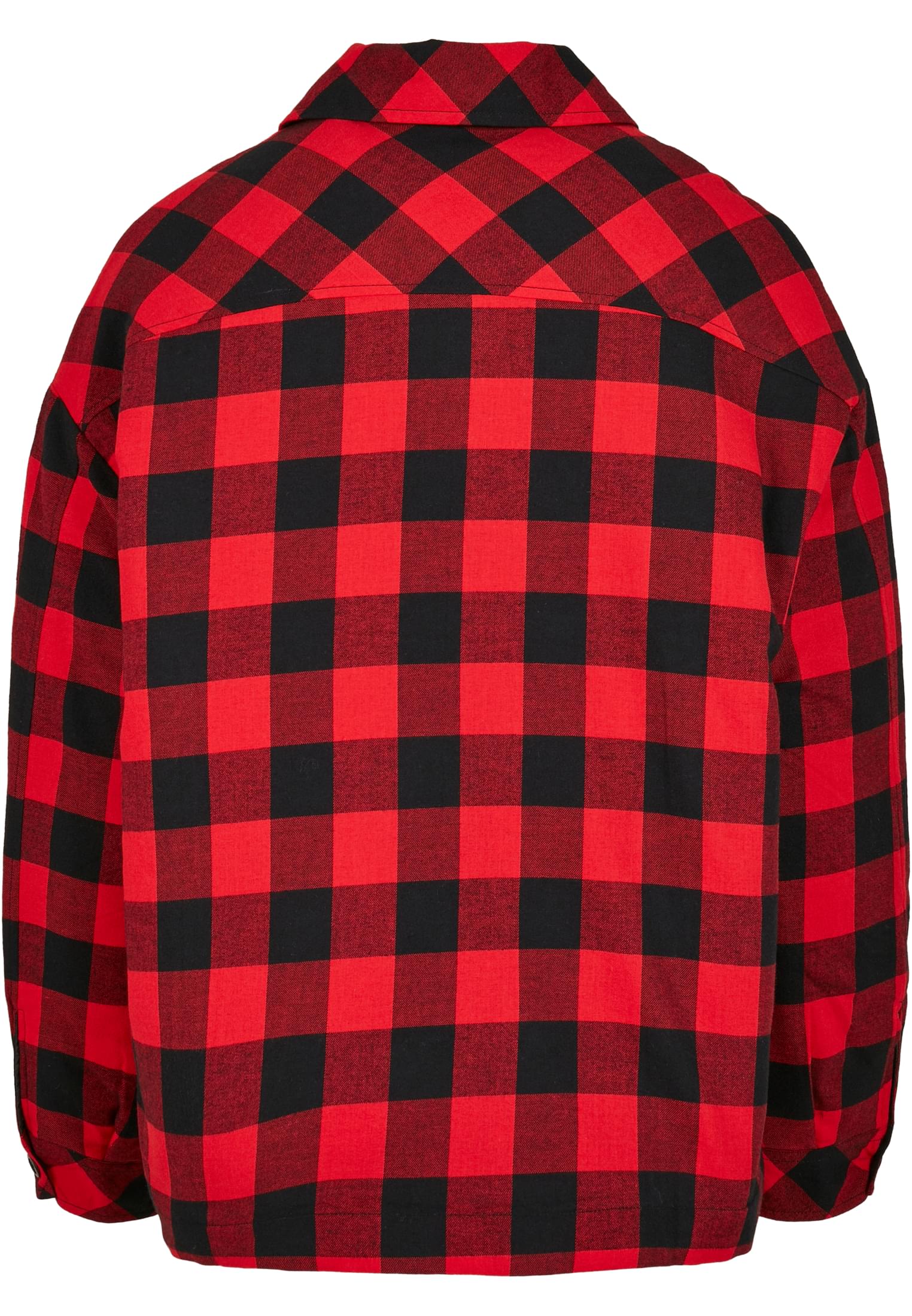 Ladies Flanell Padded Overshirt black/red 3XL - variant image 1