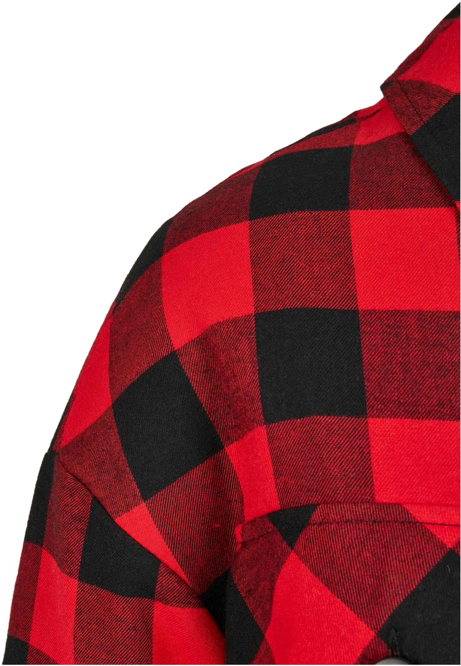Ladies Flanell Padded Overshirt black/red 3XL - variant image 3