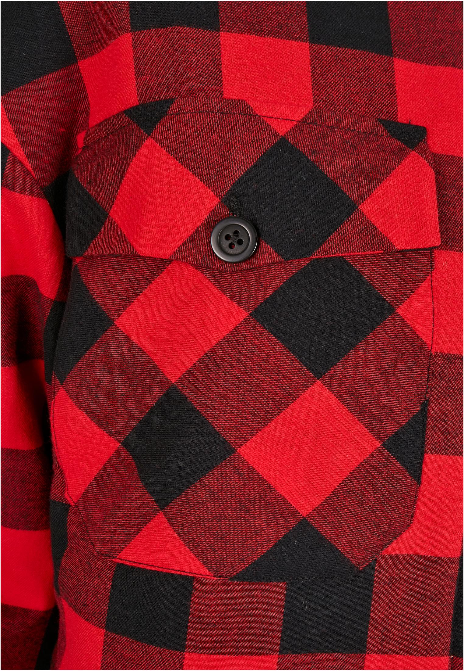 Ladies Flanell Padded Overshirt black/red 3XL - variant image 4