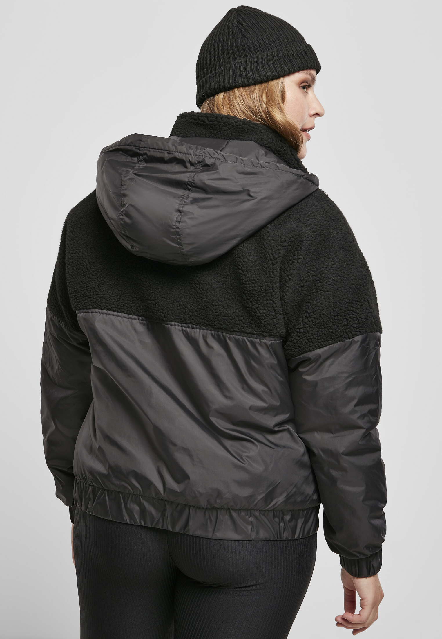 Ladies Sherpa Mix Pull Over Jacket black/black 3XL - variant image 2