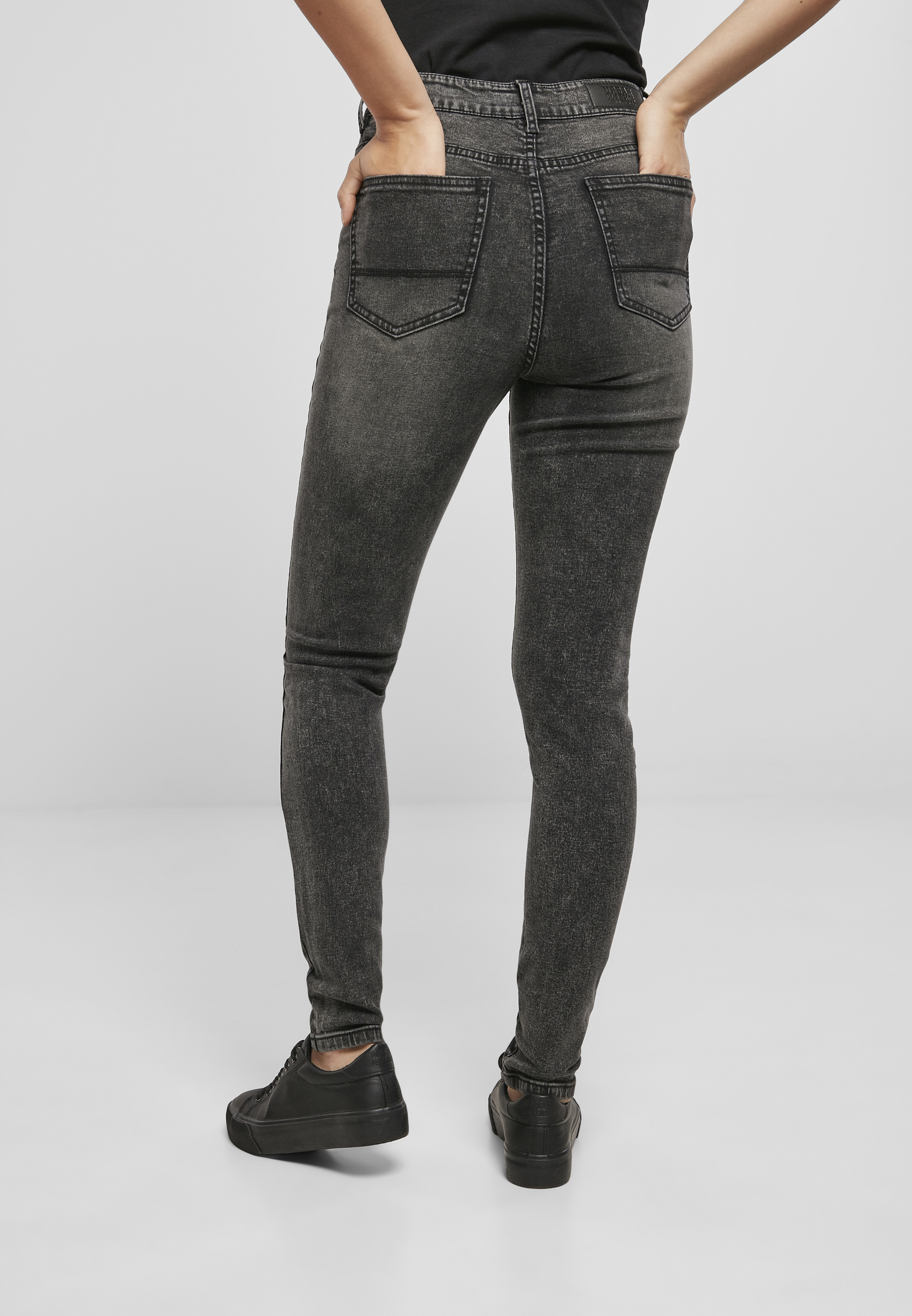 Ladies High Waist Skinny Jeans black stone washed 30/32 - variant image 2