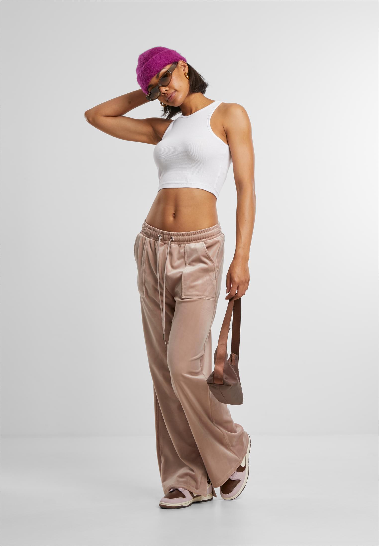 Ladies Velvet Sweatpants duskrose 3XL - variant image 4