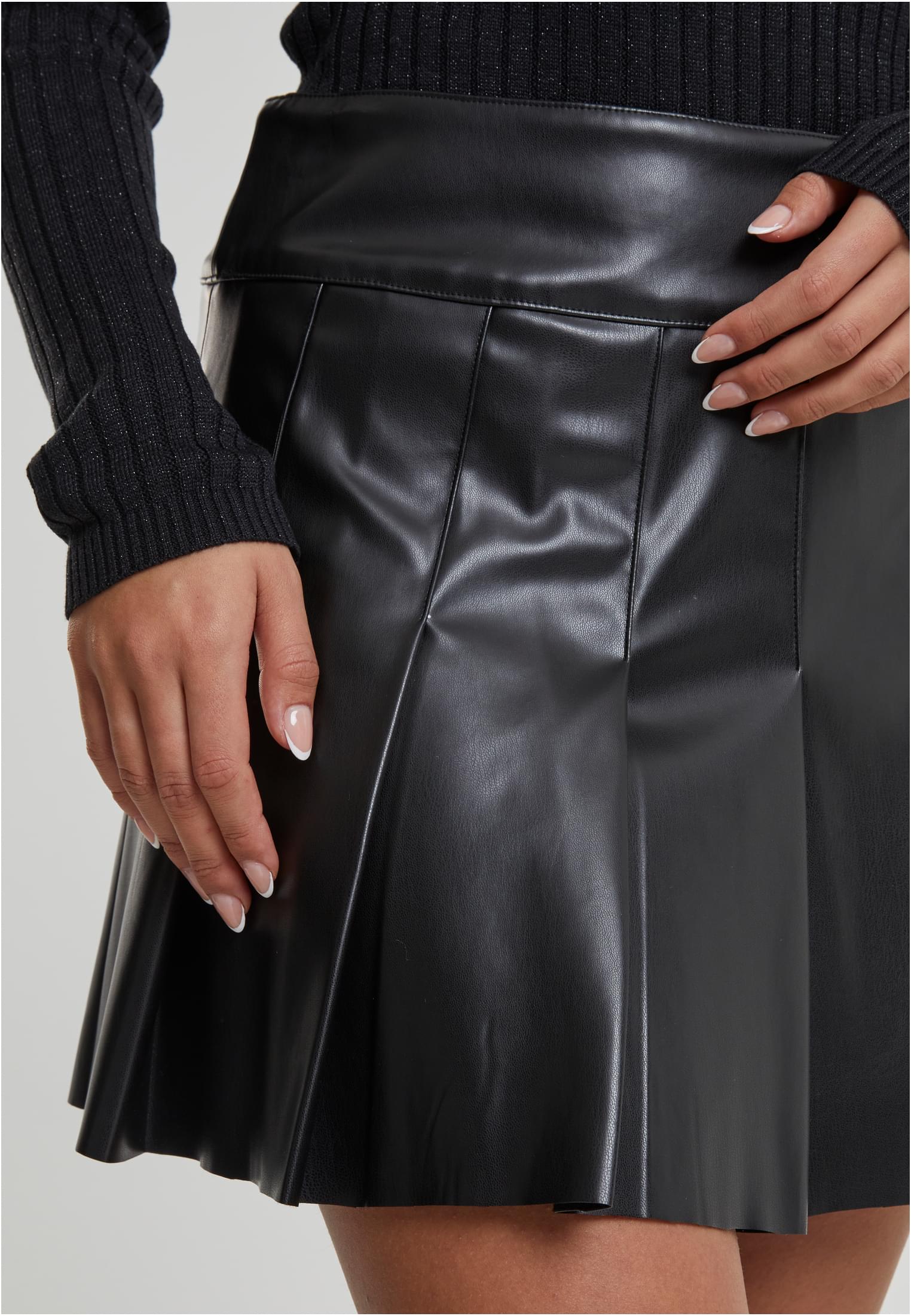 Ladies Synthetisches Leder geforrnter Rock schwarz L
 - variant image 5
