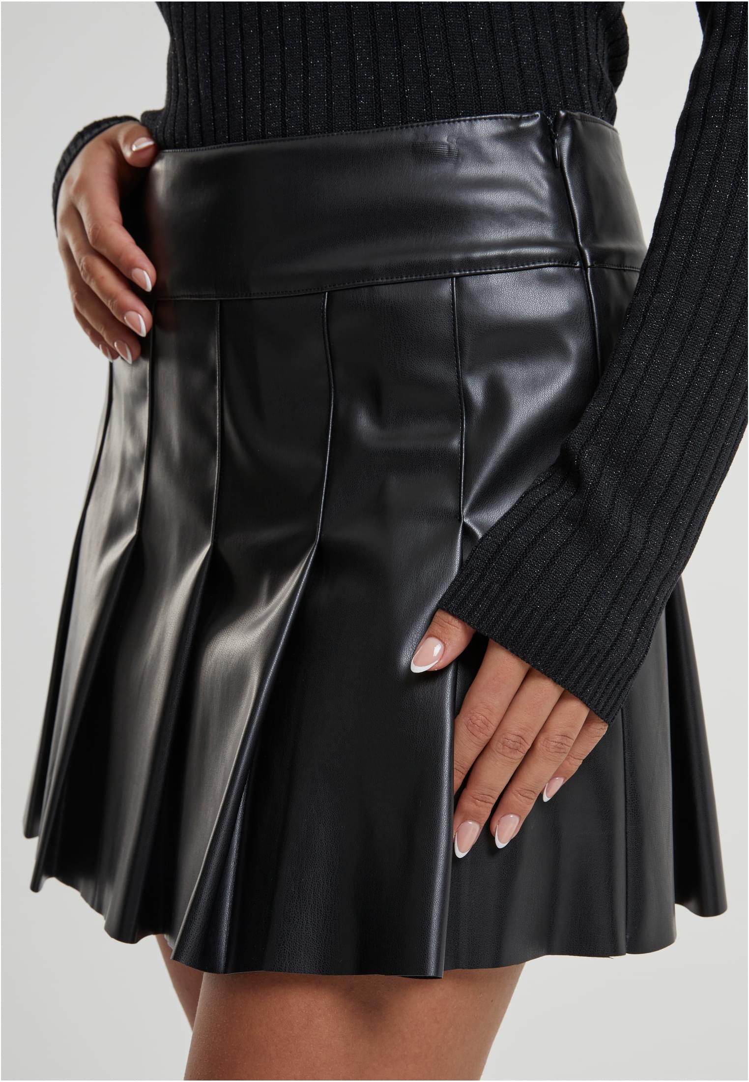 Ladies Synthetisches Leder geforrnter Rock schwarz L
 - variant image 6