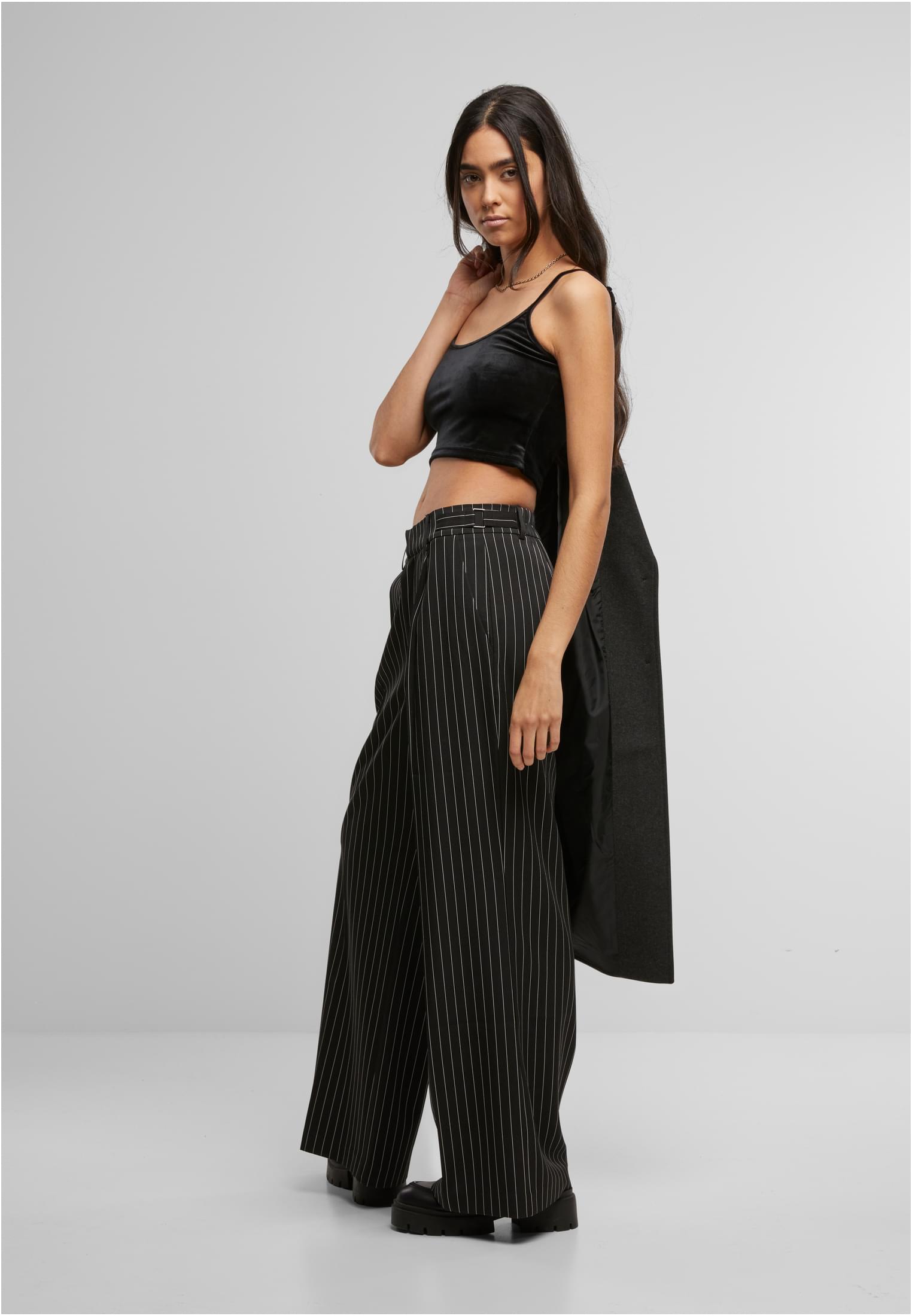 Ladies Short Velvet Top black 3XL - variant image 2